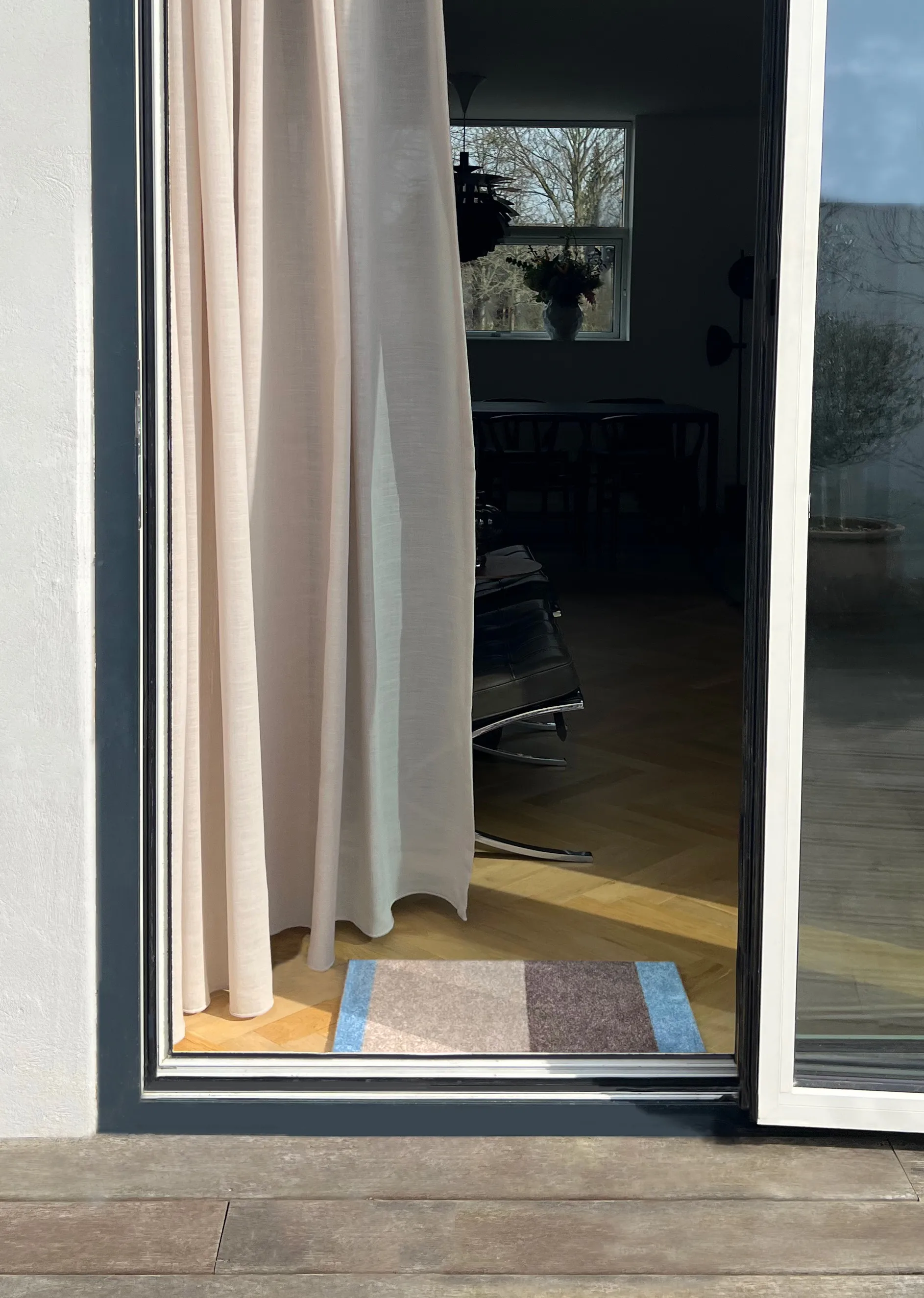 Stripes dørmatte horisontal, Ivory-sand-blue, 40x60 cm tica copenhagen