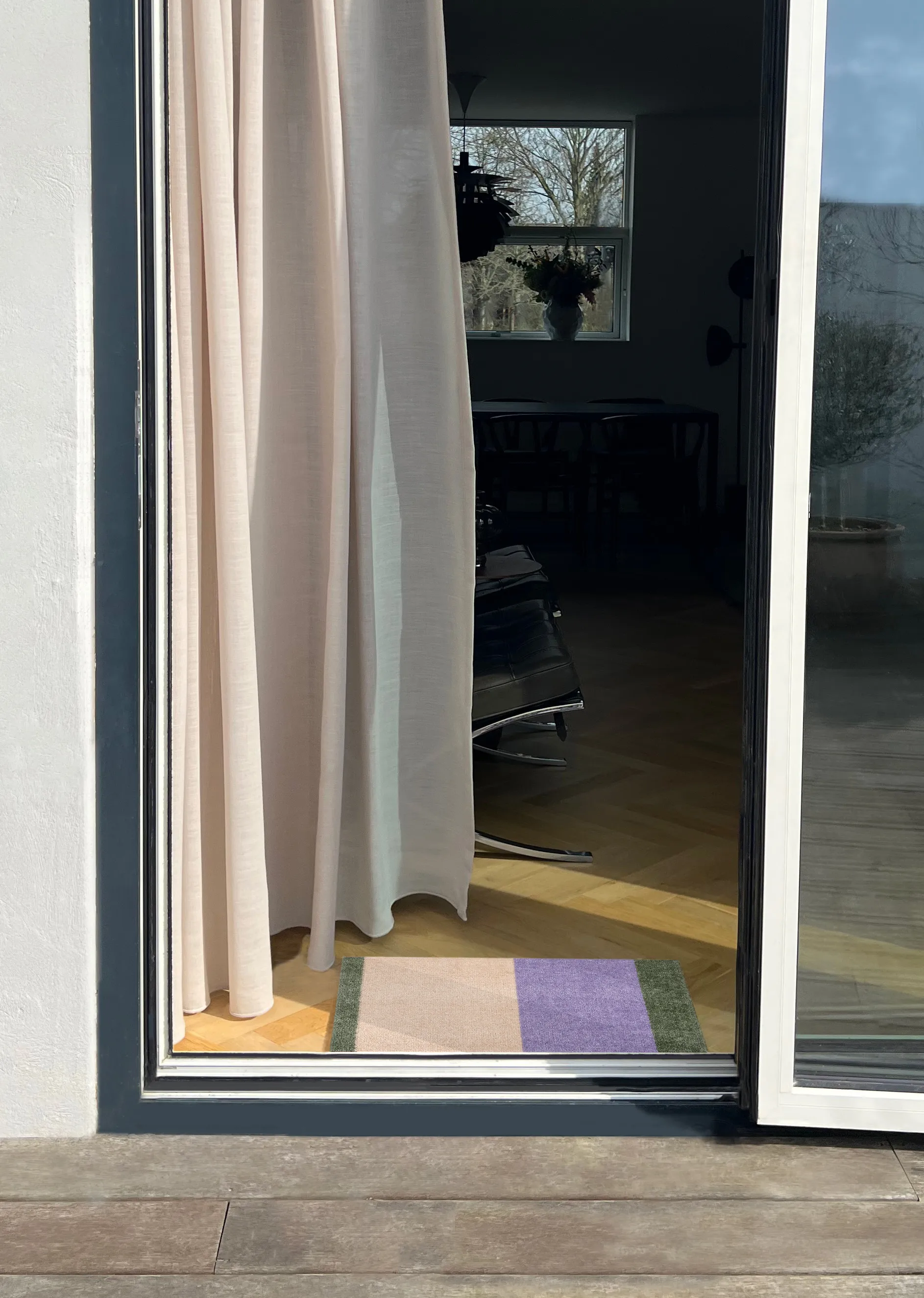 Stripes dørmatte horisontal, Lilac-ivory-green, 40x60 cm tica copenhagen