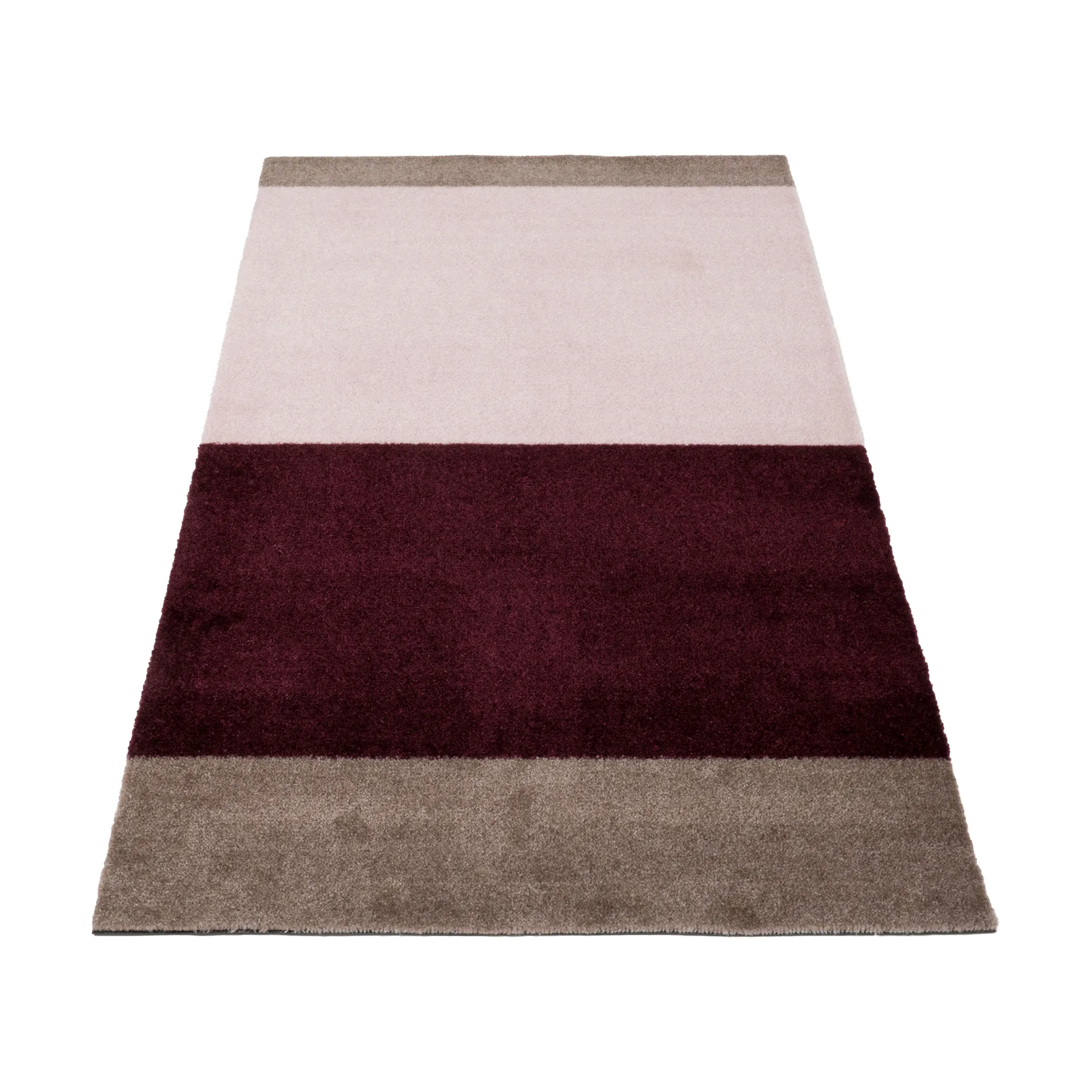 Stripes entréteppe horisontal, Bordeaux-rose-sand, 67x120 cm tica copenhagen