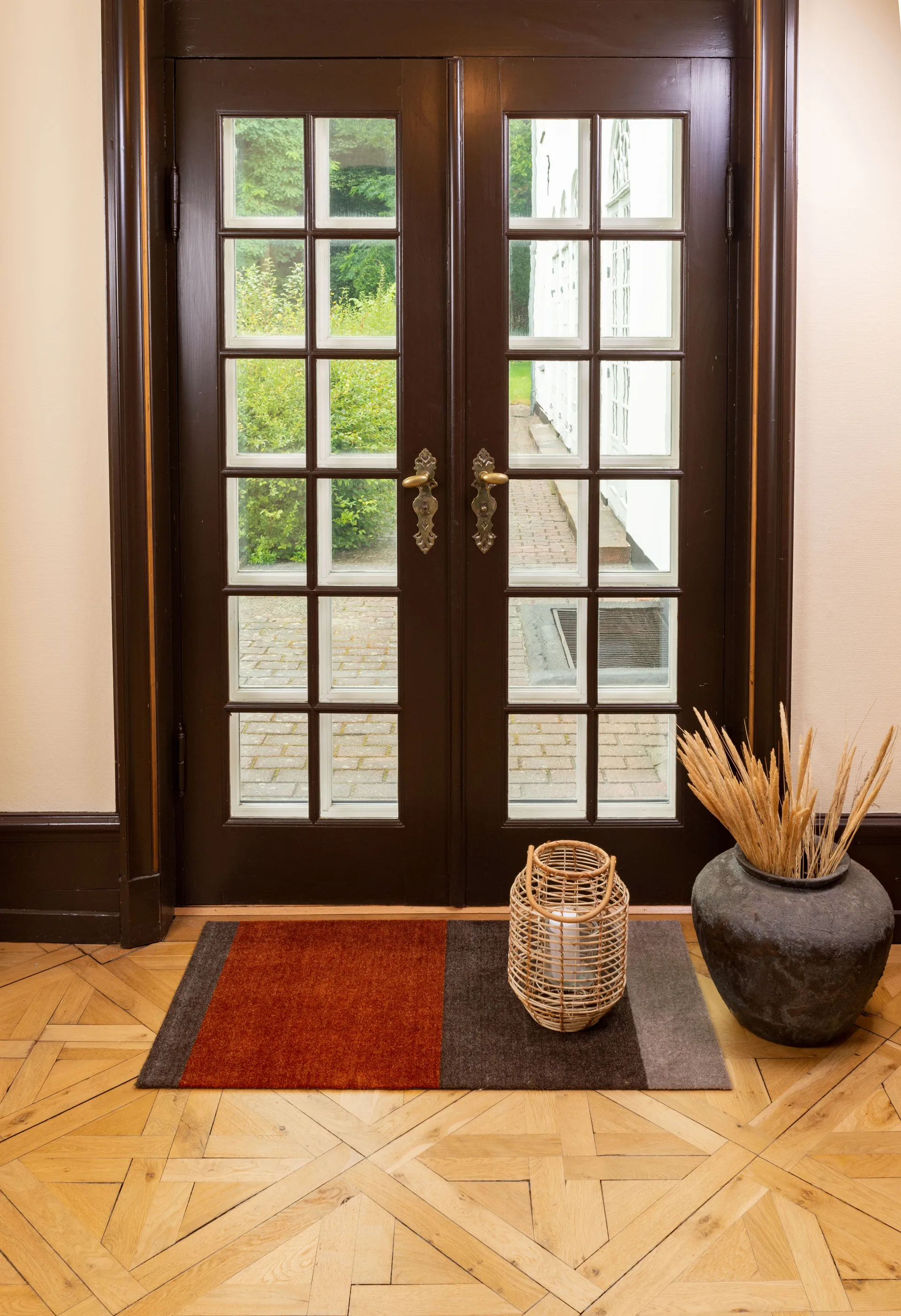 Stripes entréteppe horisontal, Brown-terrakotta, 67 x 120 cm tica copenhagen