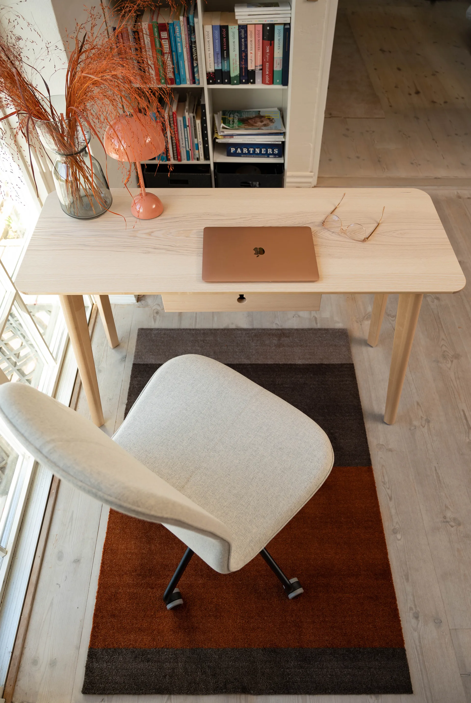 Stripes entréteppe horisontal, Brown-terrakotta, 90 x 130 cm tica copenhagen