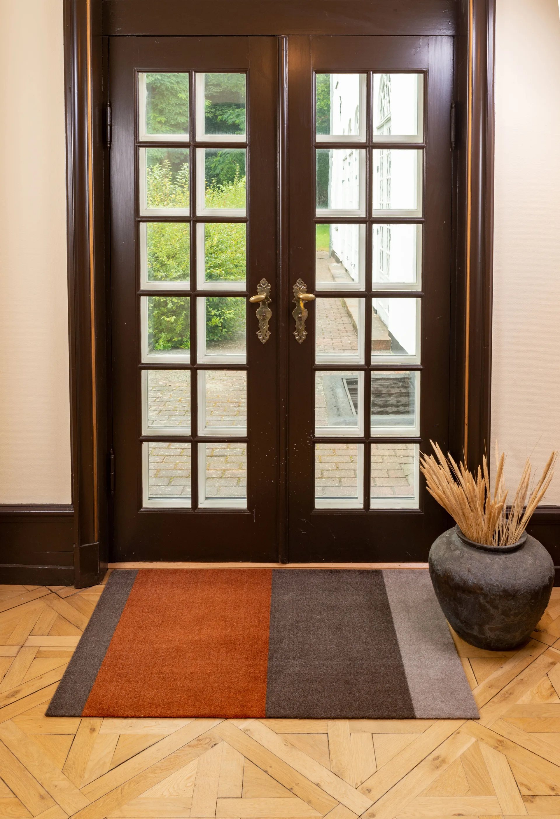 Stripes entréteppe horisontal, Brown-terrakotta, 90 x 130 cm tica copenhagen