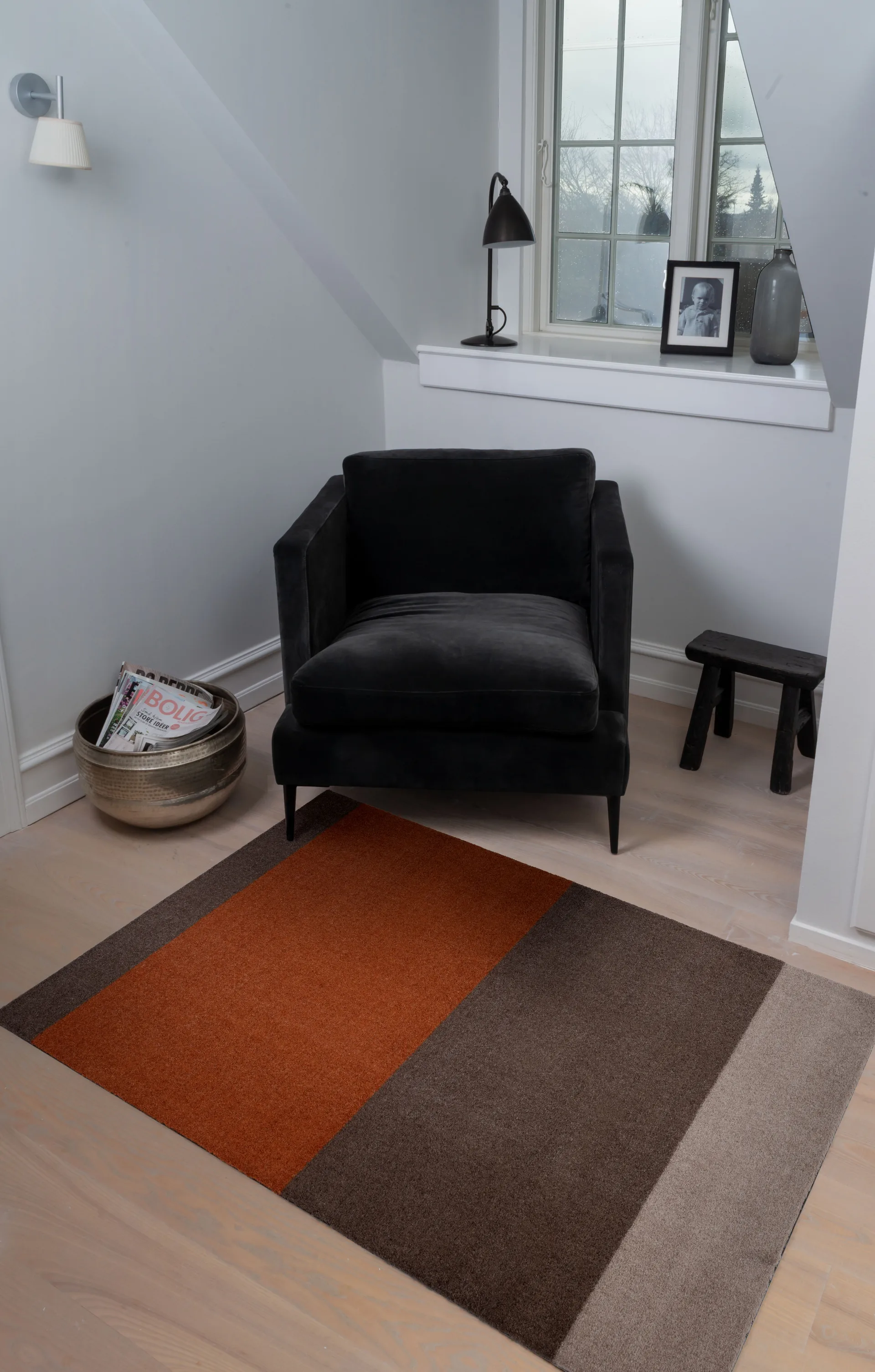 Stripes entréteppe horisontal, Brown-terrakotta, 90 x 130 cm tica copenhagen