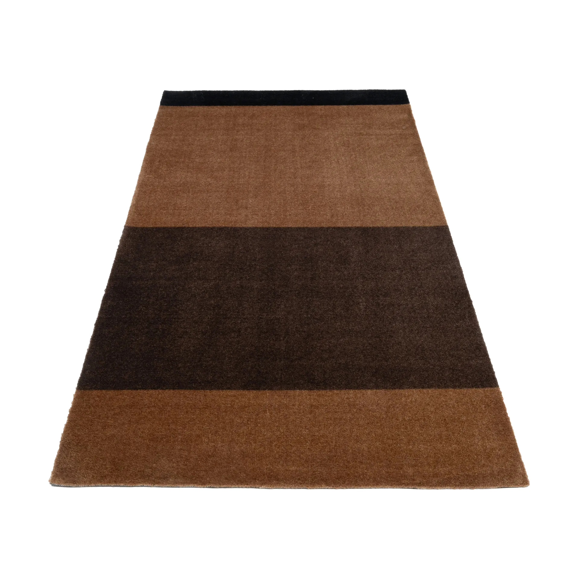 Stripes entréteppe horisontal, Cognac-dark brown-black, 90x200 cm tica copenhagen