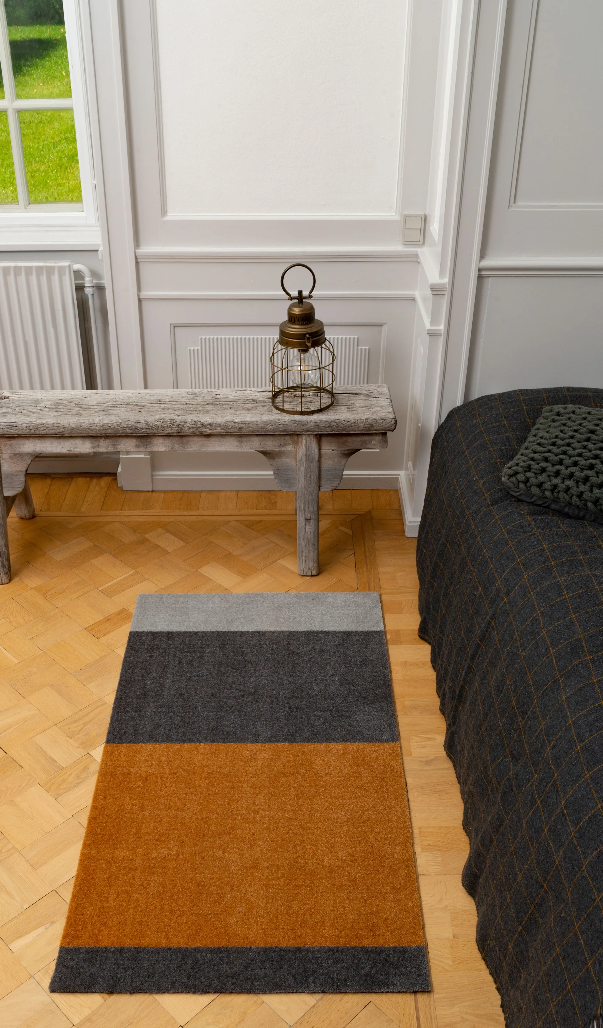 Stripes entréteppe horisontal, Grey-grey-dijon, 67 x 120 cm tica copenhagen