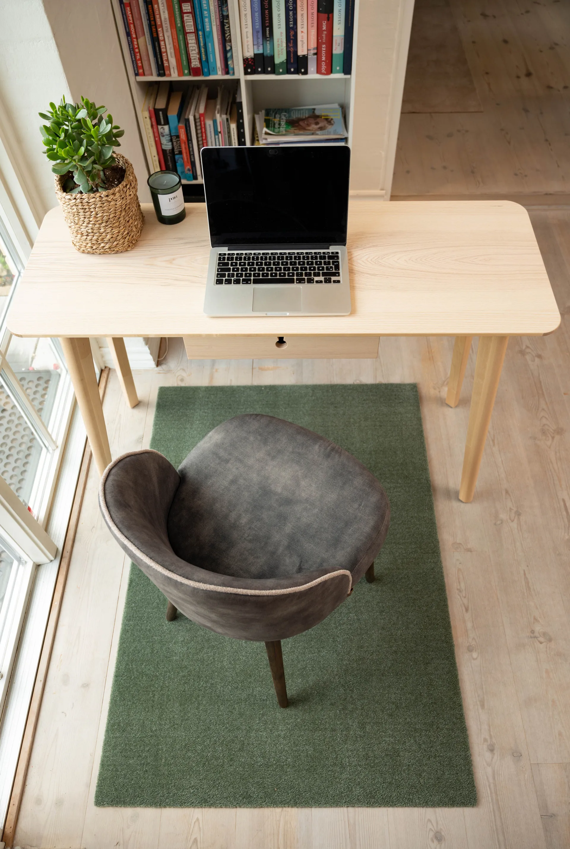 Unicolor entréteppe, Dusty green, 90 x 130 cm tica copenhagen