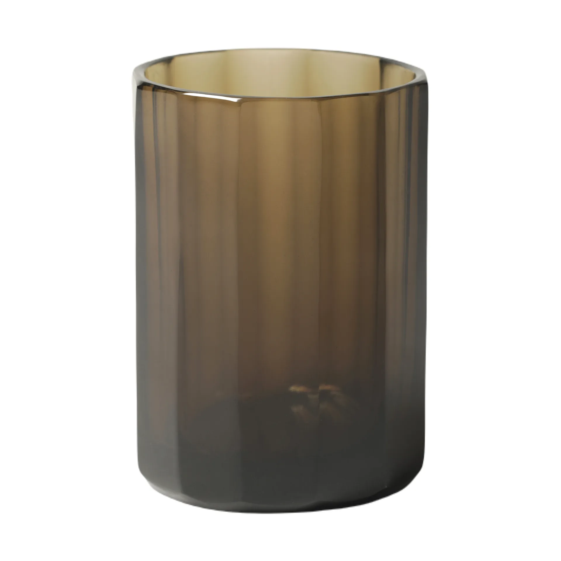 Aspelin telysestake Ø8x11 cm, Brown Tinted