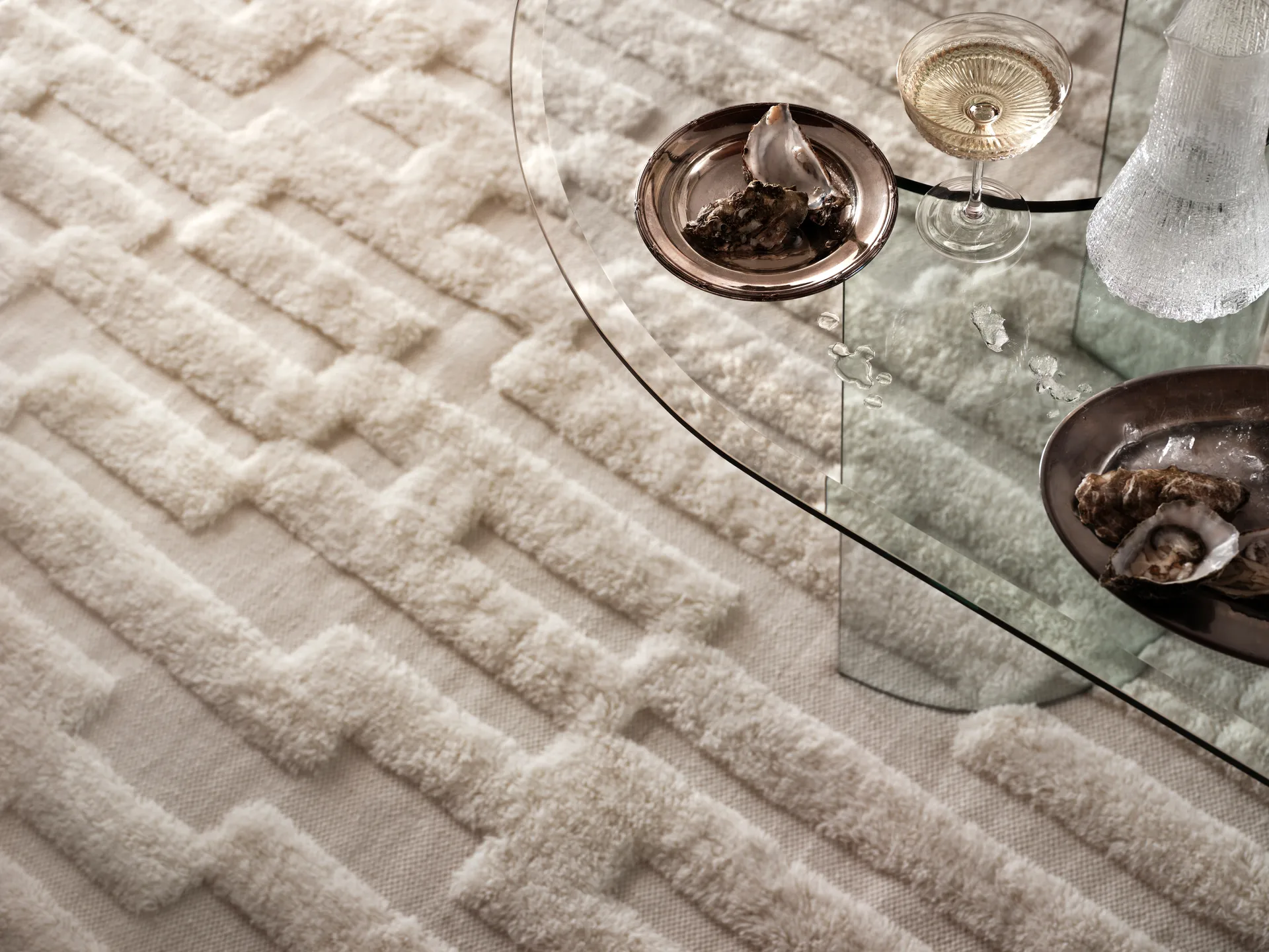 Bielke ullteppe 200x300 cm, Offwhite Tinted