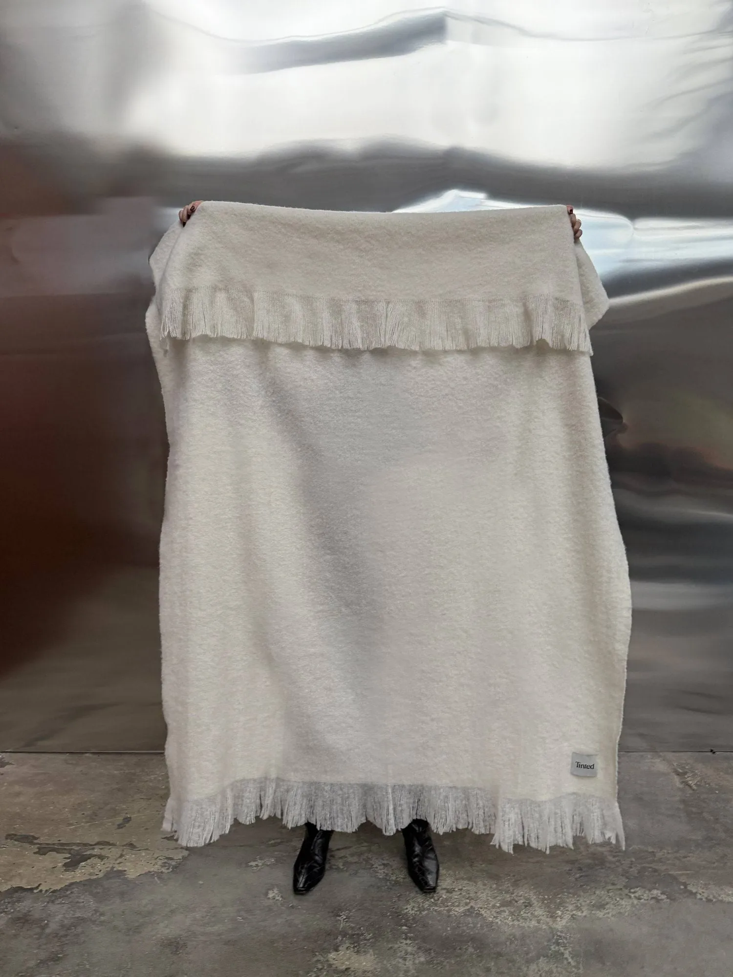 Fingal ullpledd, Solid off white-natural, 130×170 cm Tinted
