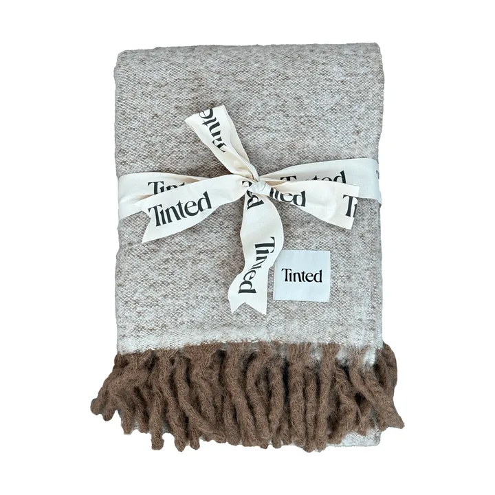 Fridh mohairpledd - Brown-off white, 130x170 cm - Tinted