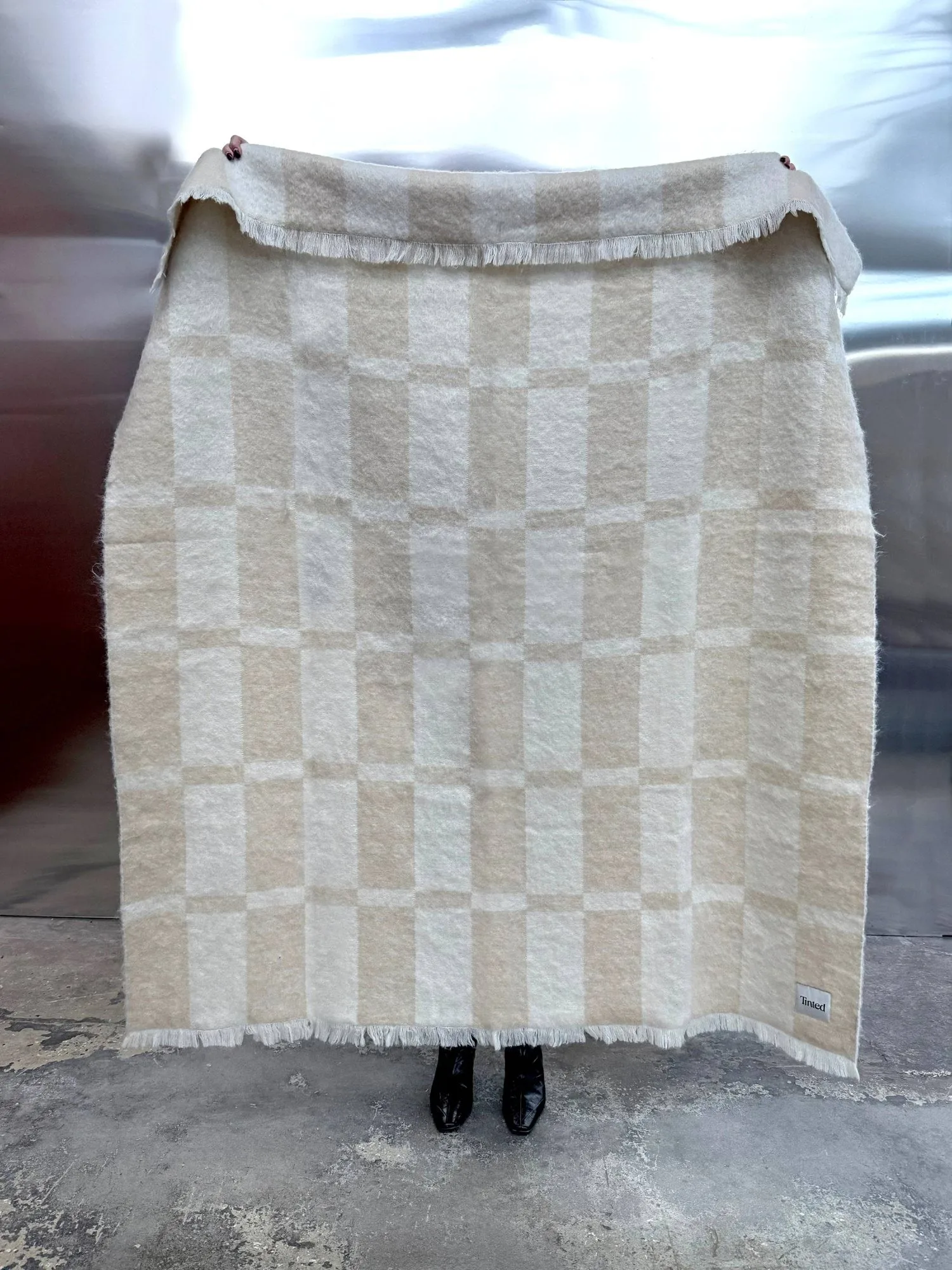 Hallin mohairpledd, Beige-off white, 130×170 cm Tinted