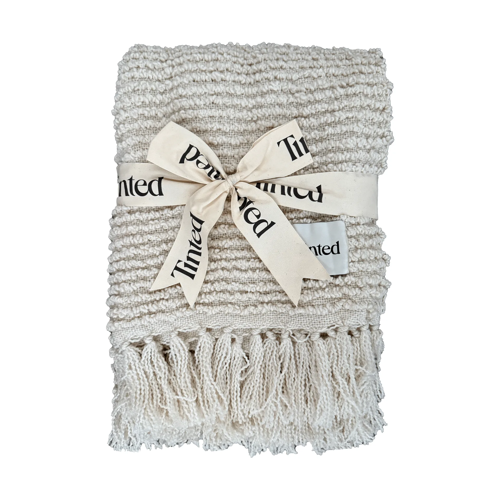 Janzen bouclé-pledd, Solid off white-natural, 130×170 cm Tinted