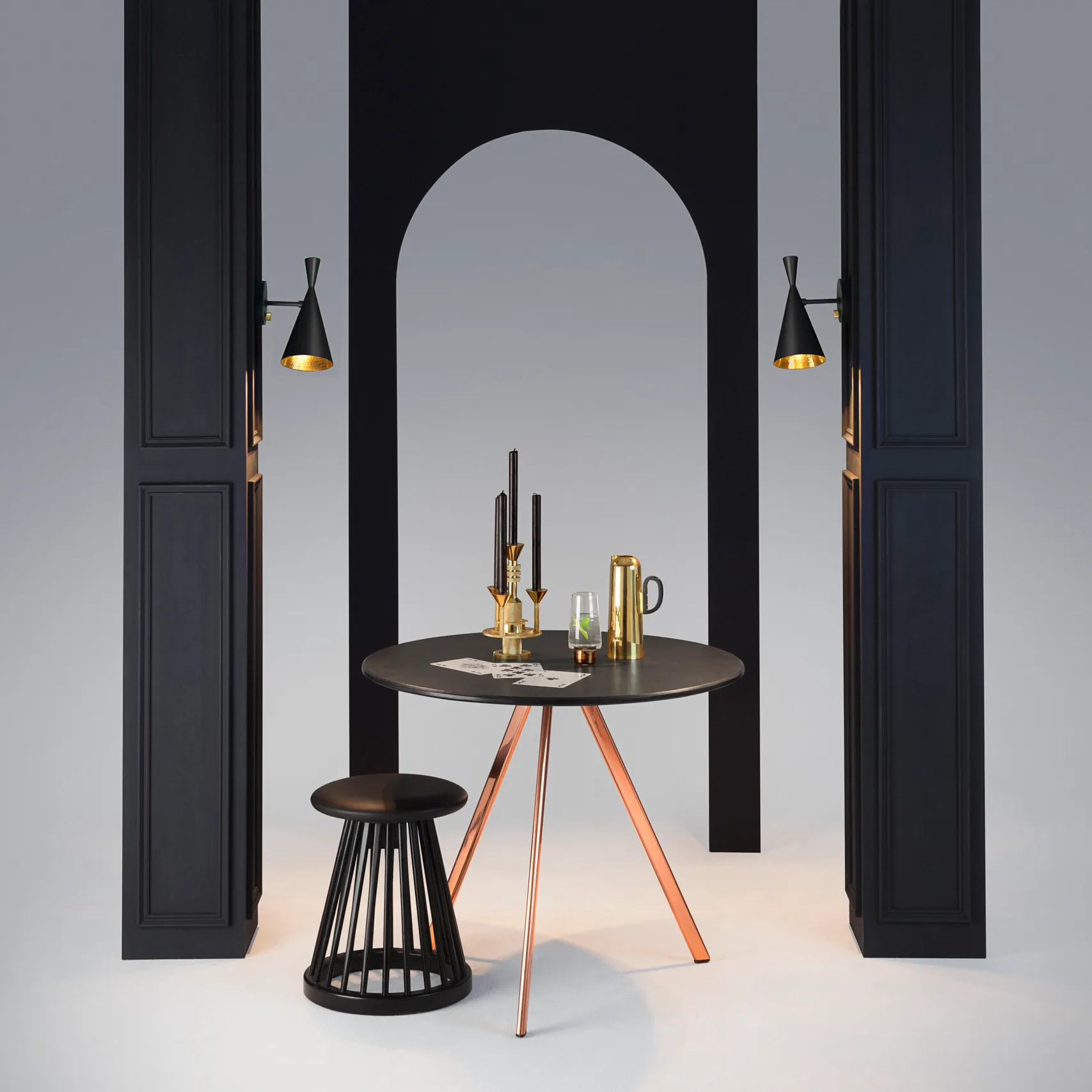 Beat vegglampe, Svart Tom Dixon