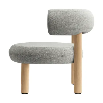 Fat loungestol - Børstet naturtre & natural alpine boucle - Tom Dixon