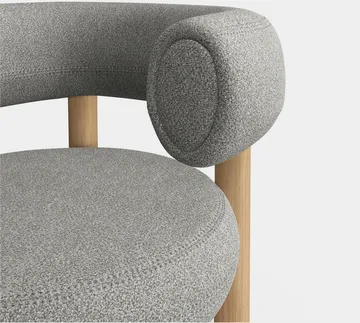 Fat loungestol - Børstet naturtre & natural alpine boucle - Tom Dixon