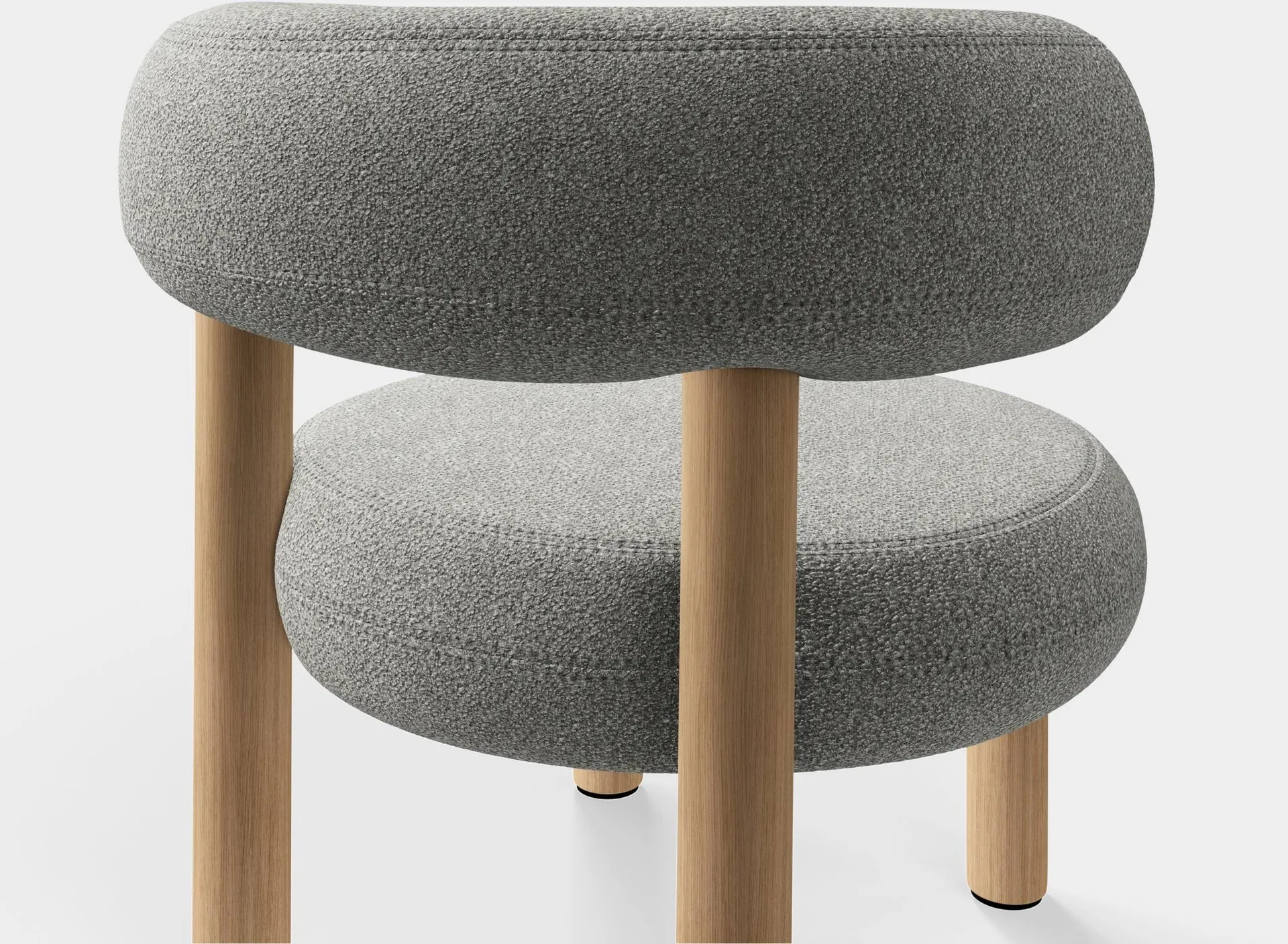 Fat loungestol, Børstet naturtre & natural alpine boucle Tom Dixon