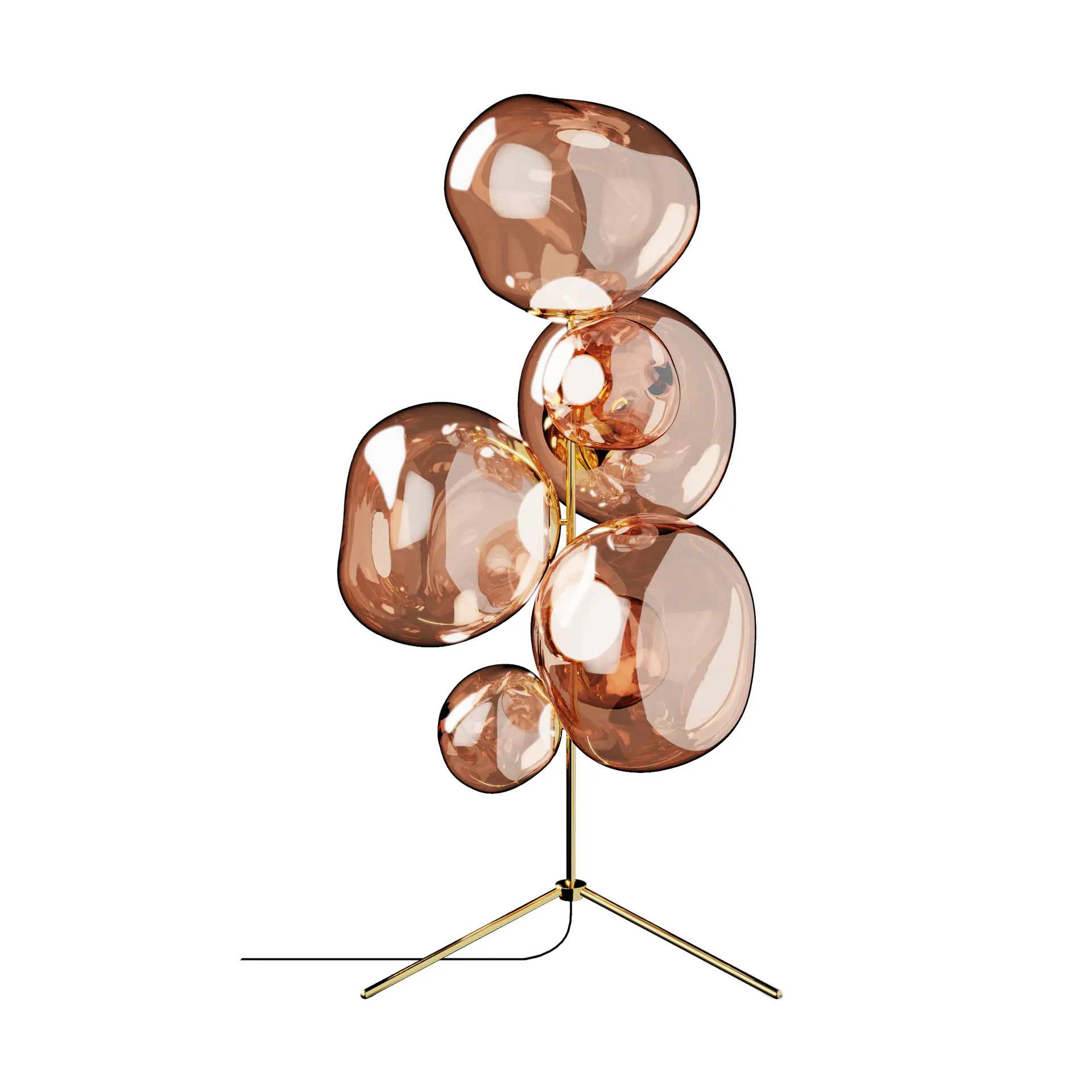 Melt Chandelier gulvlampe LED 175 cm, Copper Tom Dixon