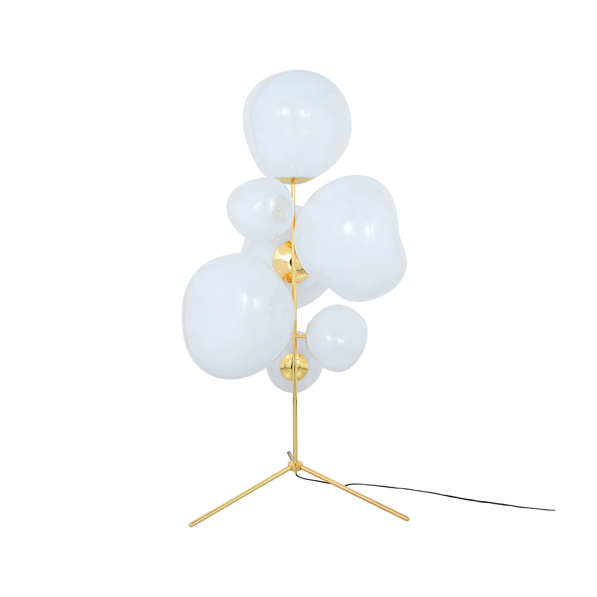 Melt Chandelier gulvlampe LED 175 cm, Opal-gull Tom Dixon