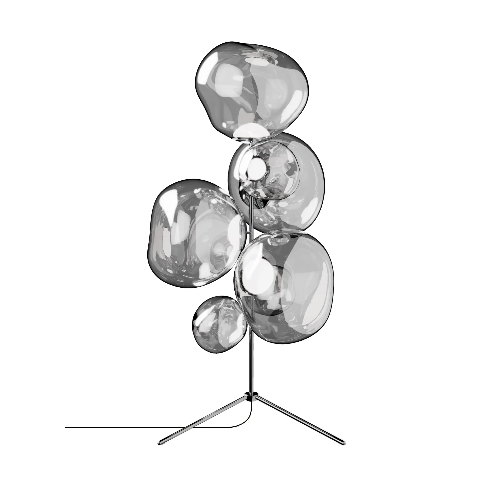 Melt Chandelier gulvlampe LED 175 cm, Silver Tom Dixon