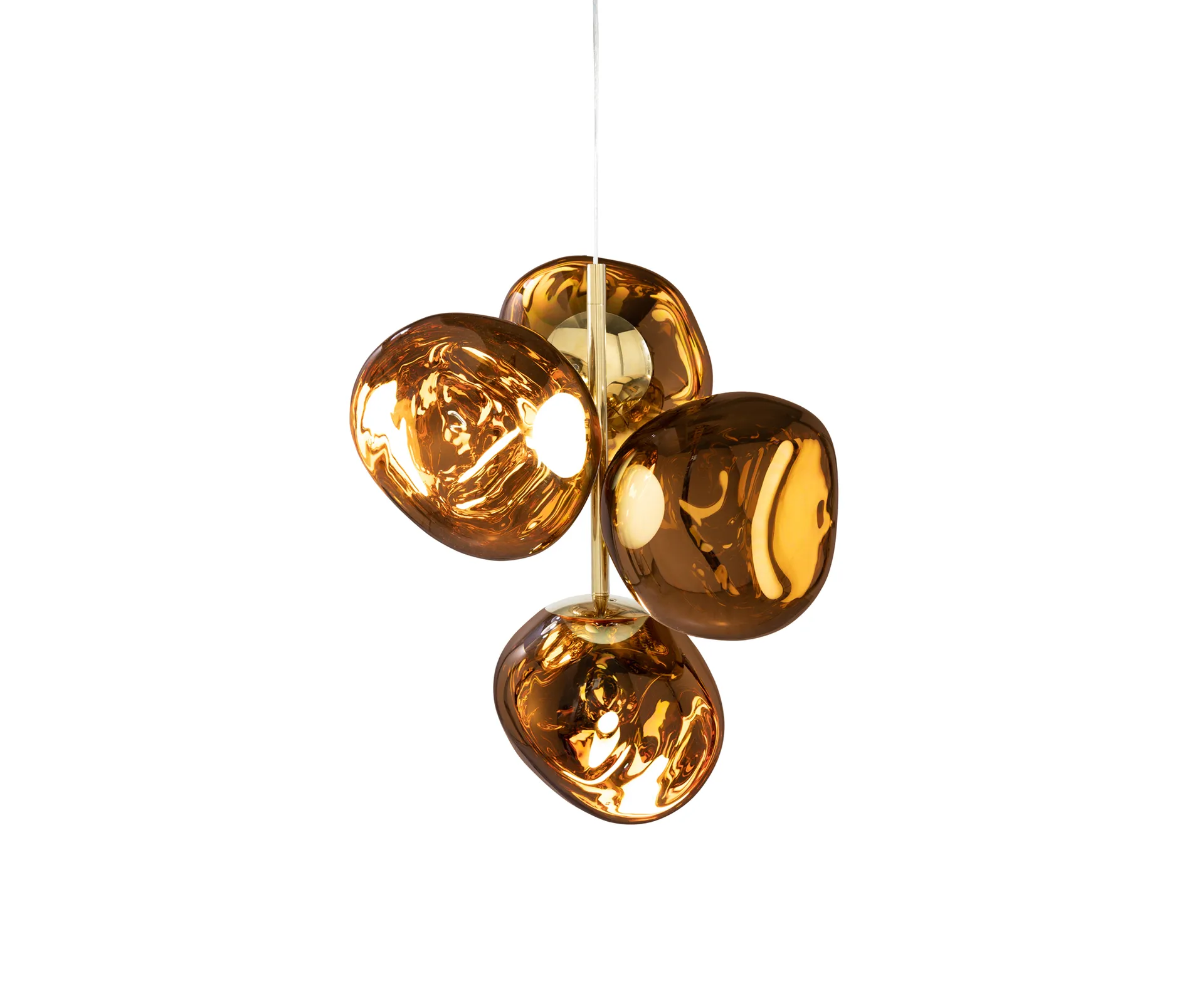 Melt Chandelier mini takkrone LED 63,4 cm, Gold Tom Dixon