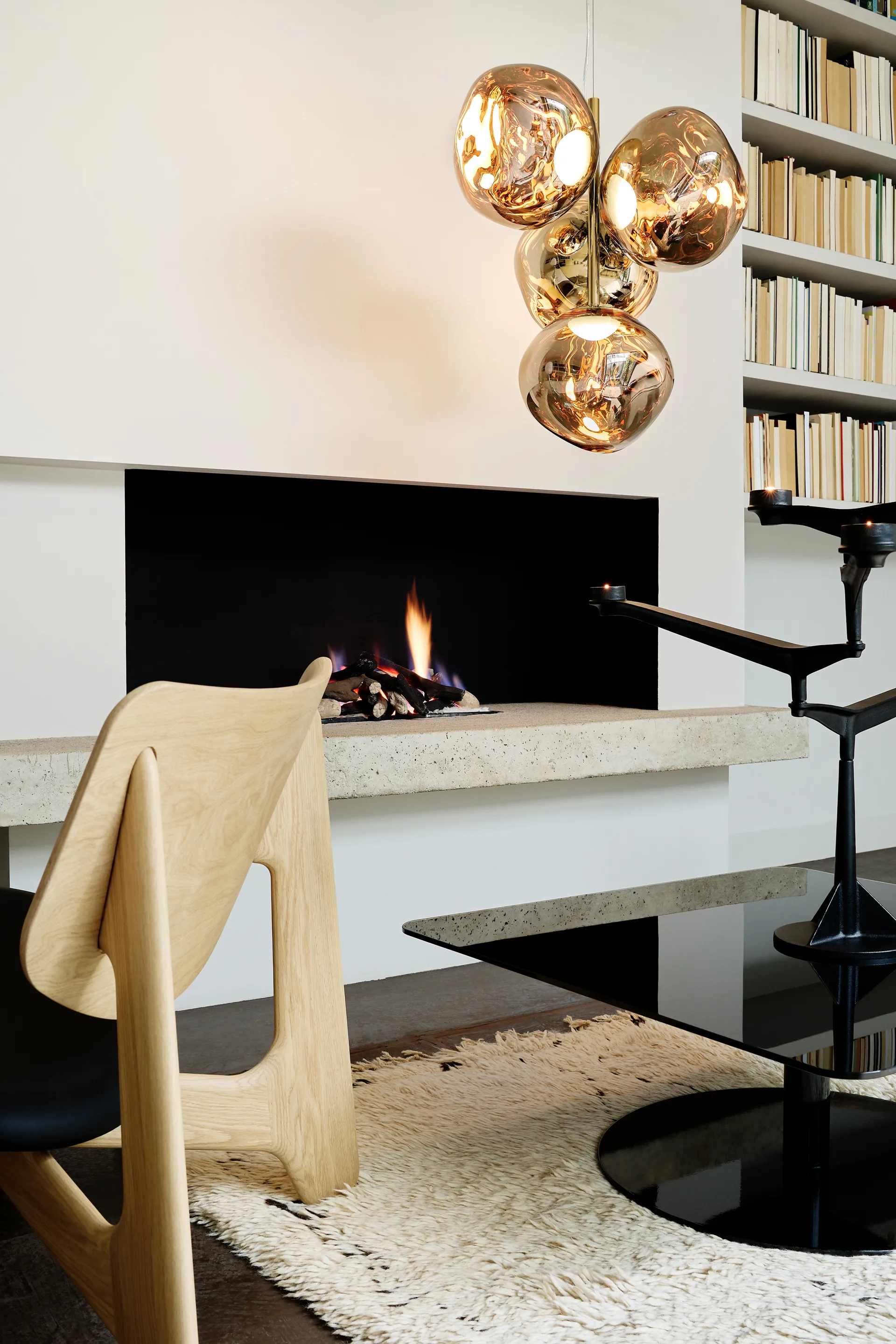 Melt Chandelier mini takkrone LED 63,4 cm, Gold Tom Dixon