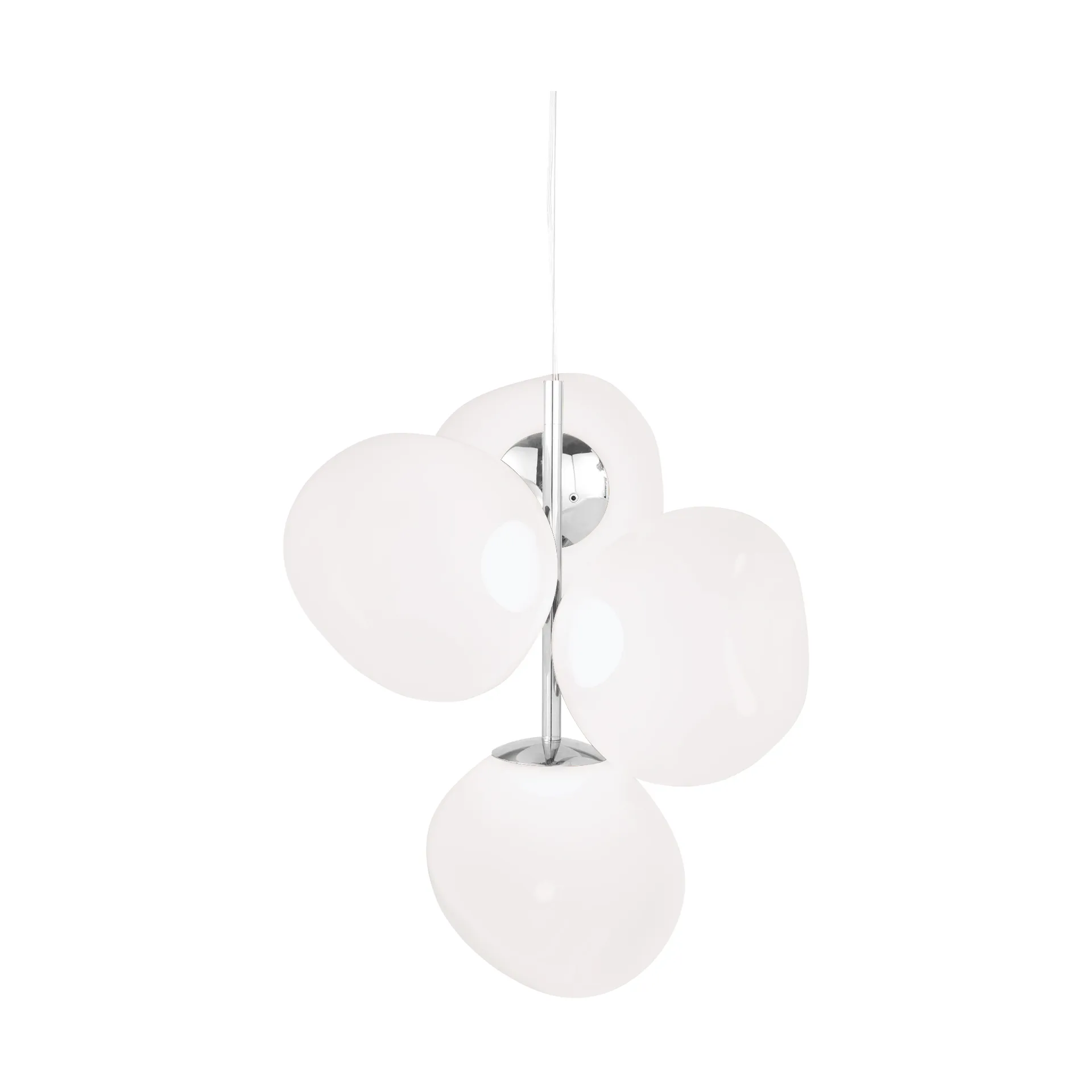 Melt Chandelier mini takkrone LED 63,4 cm, Opal-silver Tom Dixon