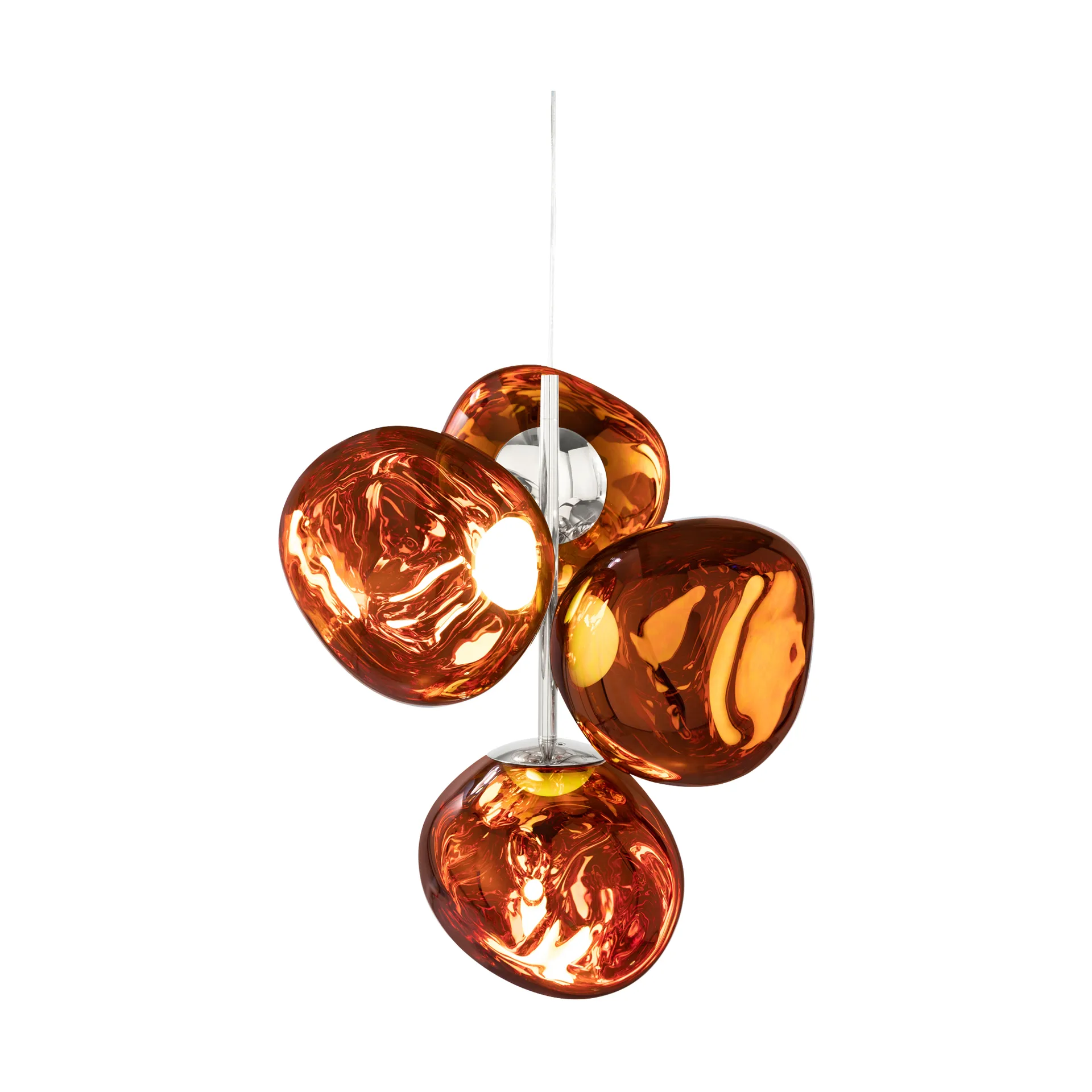 Melt Chandelier small takkrone LED 103 cm, Copper Tom Dixon