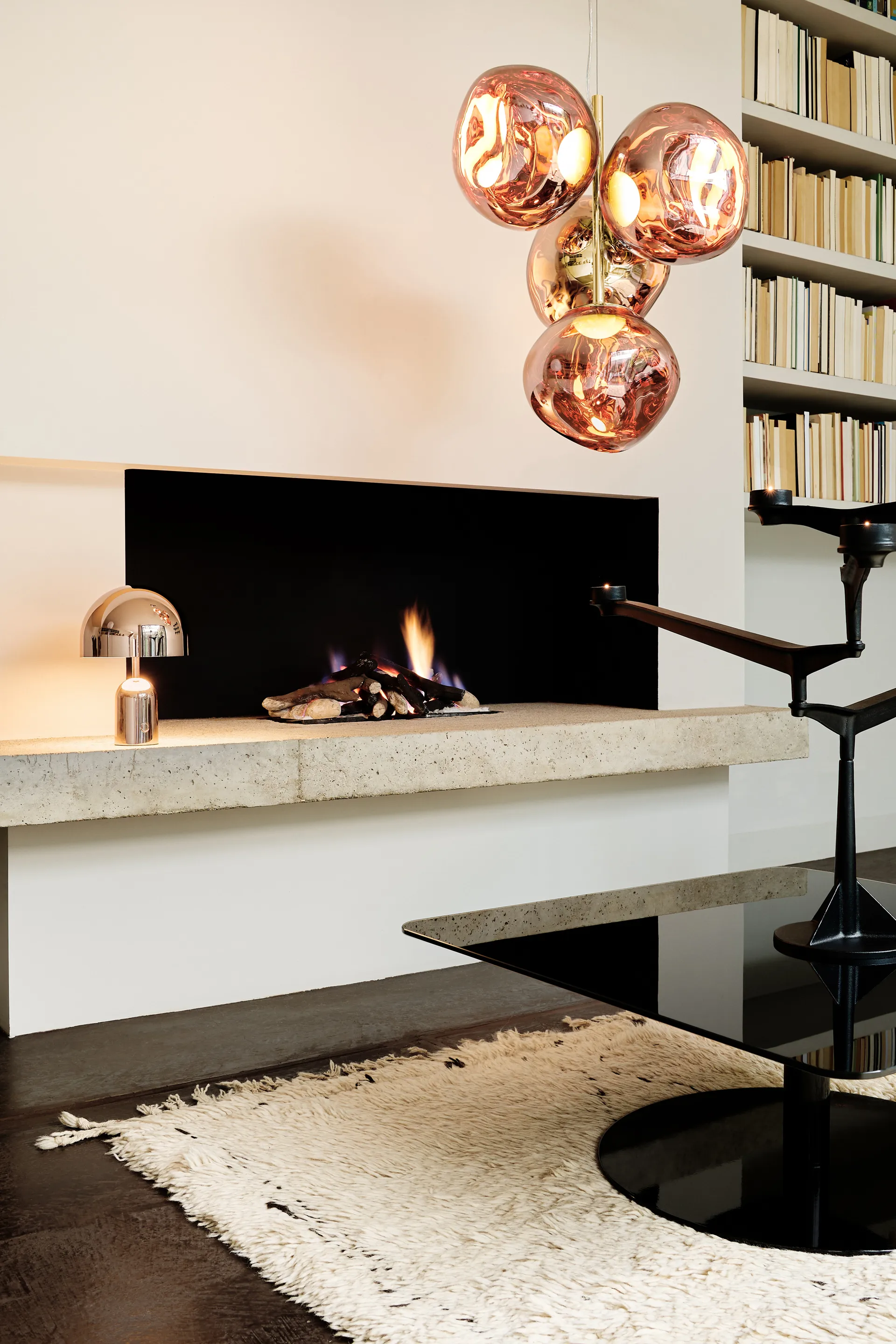 Melt Chandelier small takkrone LED 103 cm, Copper Tom Dixon