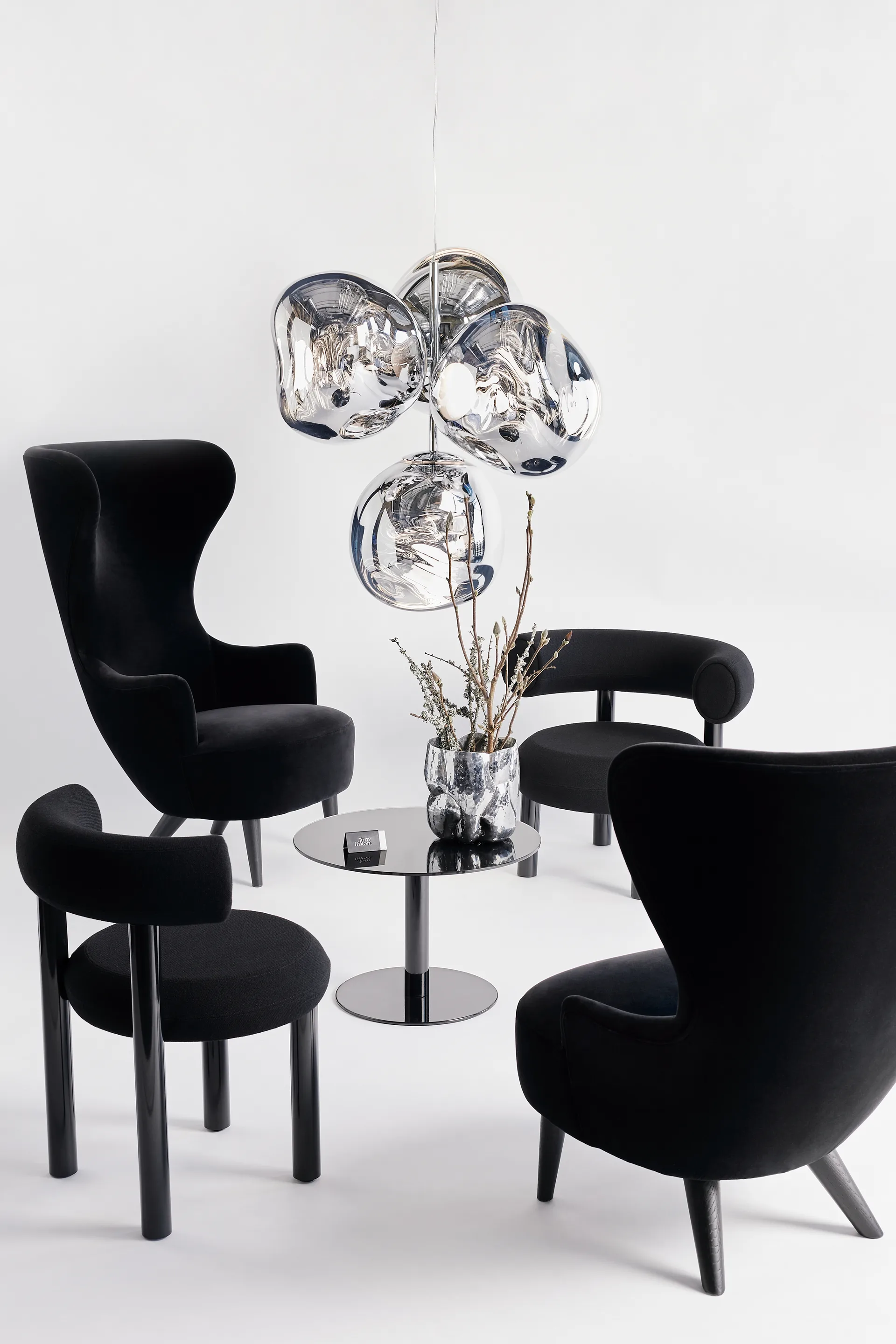 Melt Chandelier small takkrone LED 103 cm, Silver Tom Dixon