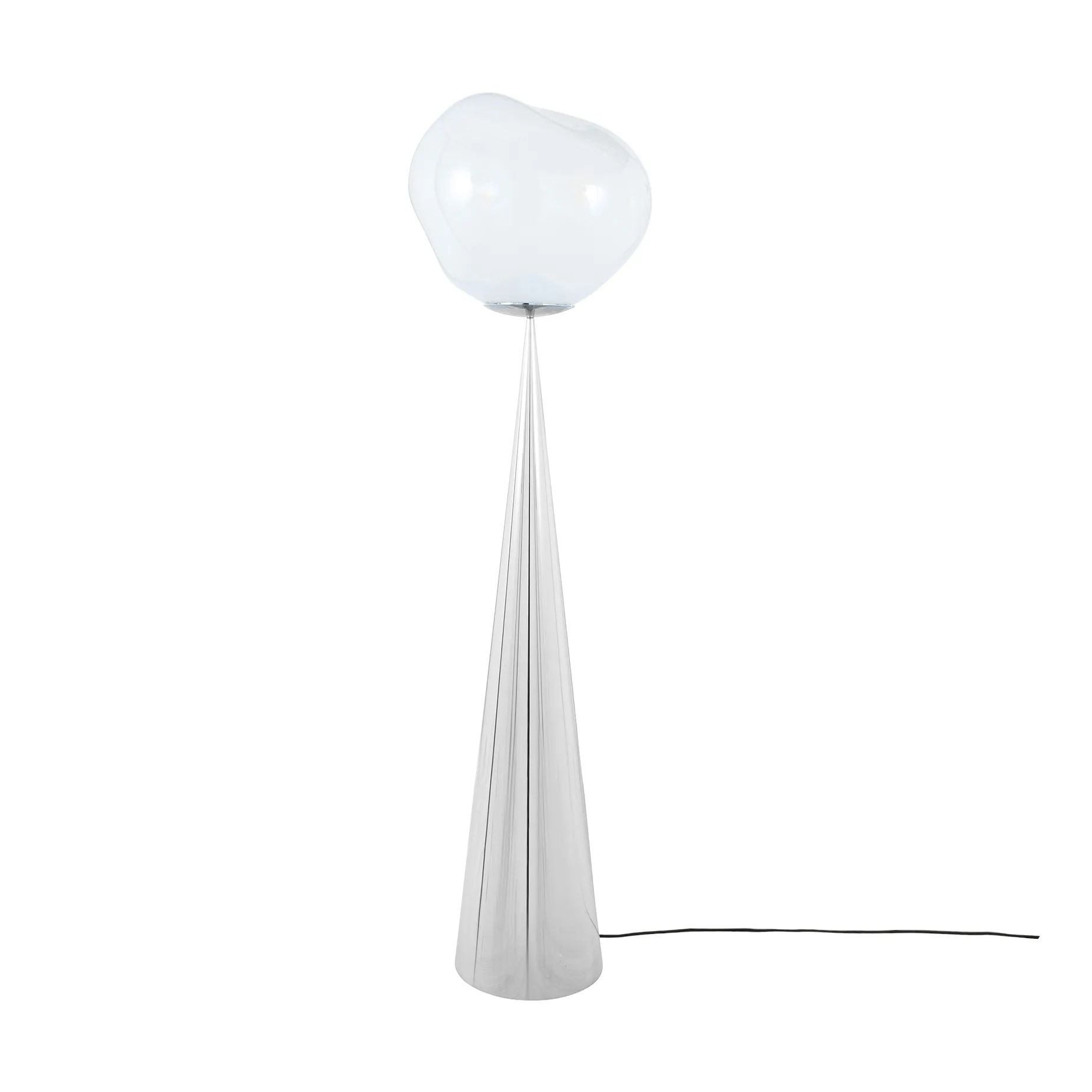 Melt Cone fat gulvlampe LED 174,5 cm, Opal-silver Tom Dixon