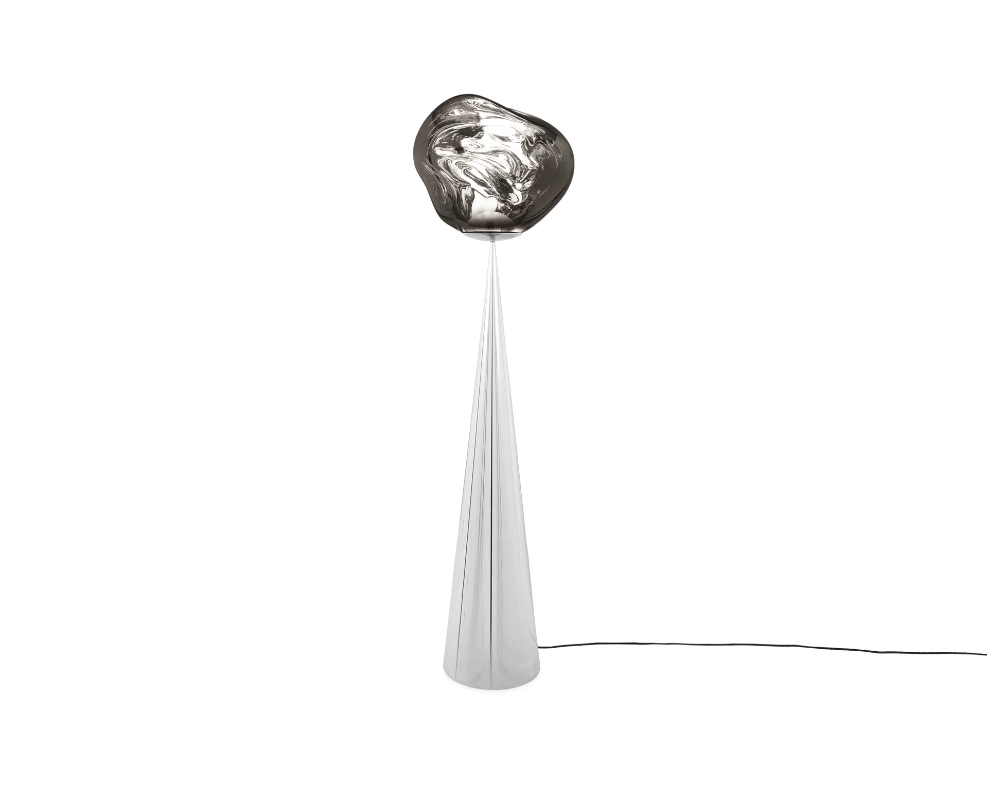 Melt Cone fat gulvlampe LED 174,5 cm, Silver-silver Tom Dixon