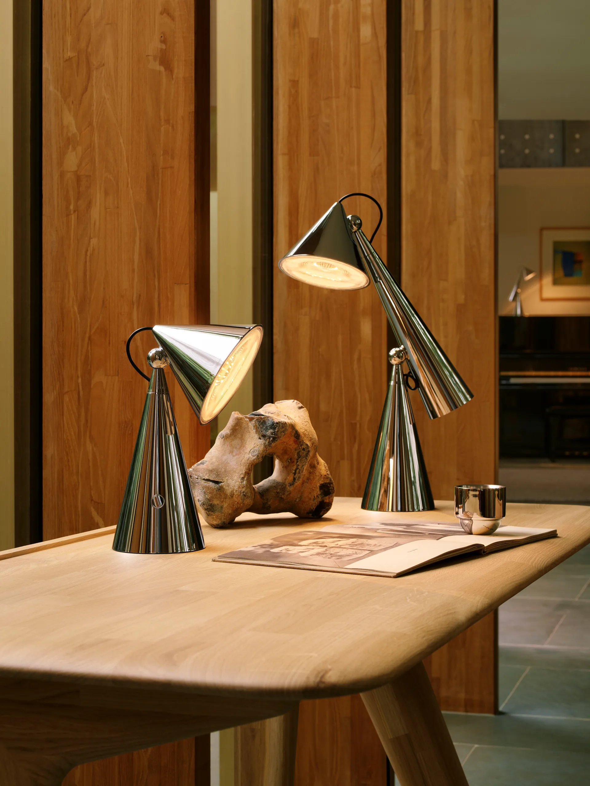 Pose Portable LED bordlampe, Silver Tom Dixon