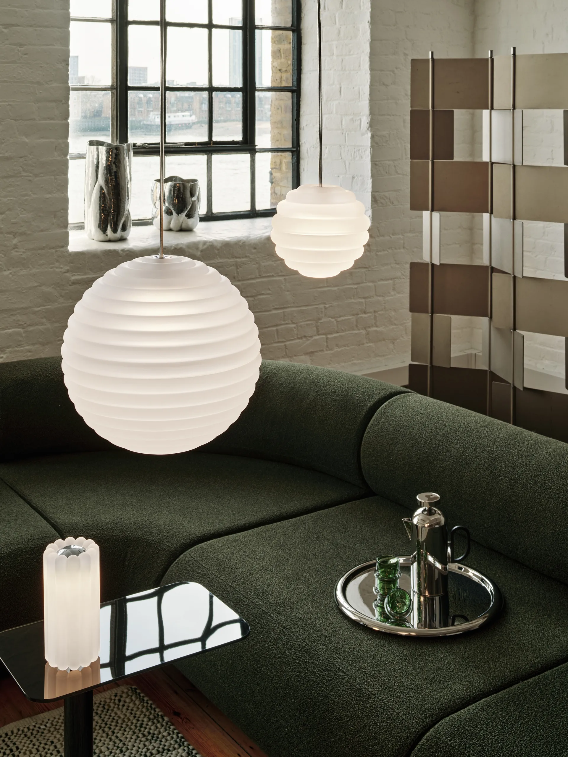 Press Sphere pendel LED Ø30 cm, Frostet Tom Dixon