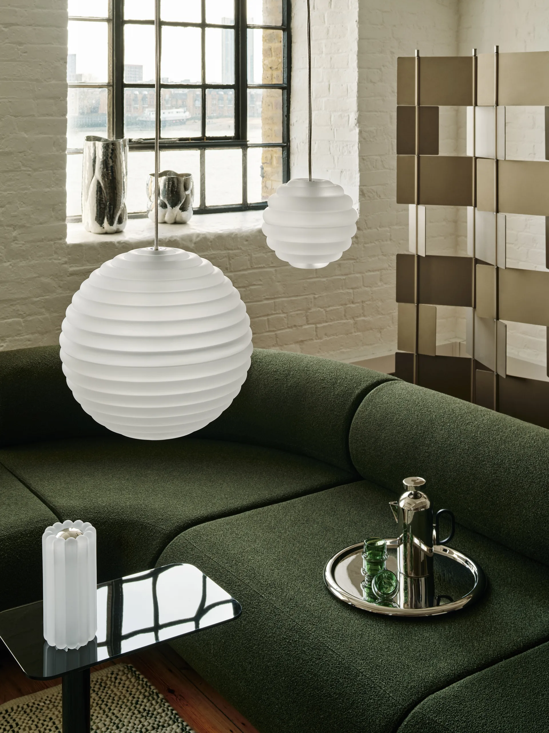 Press Sphere pendel LED Ø30 cm, Frostet Tom Dixon