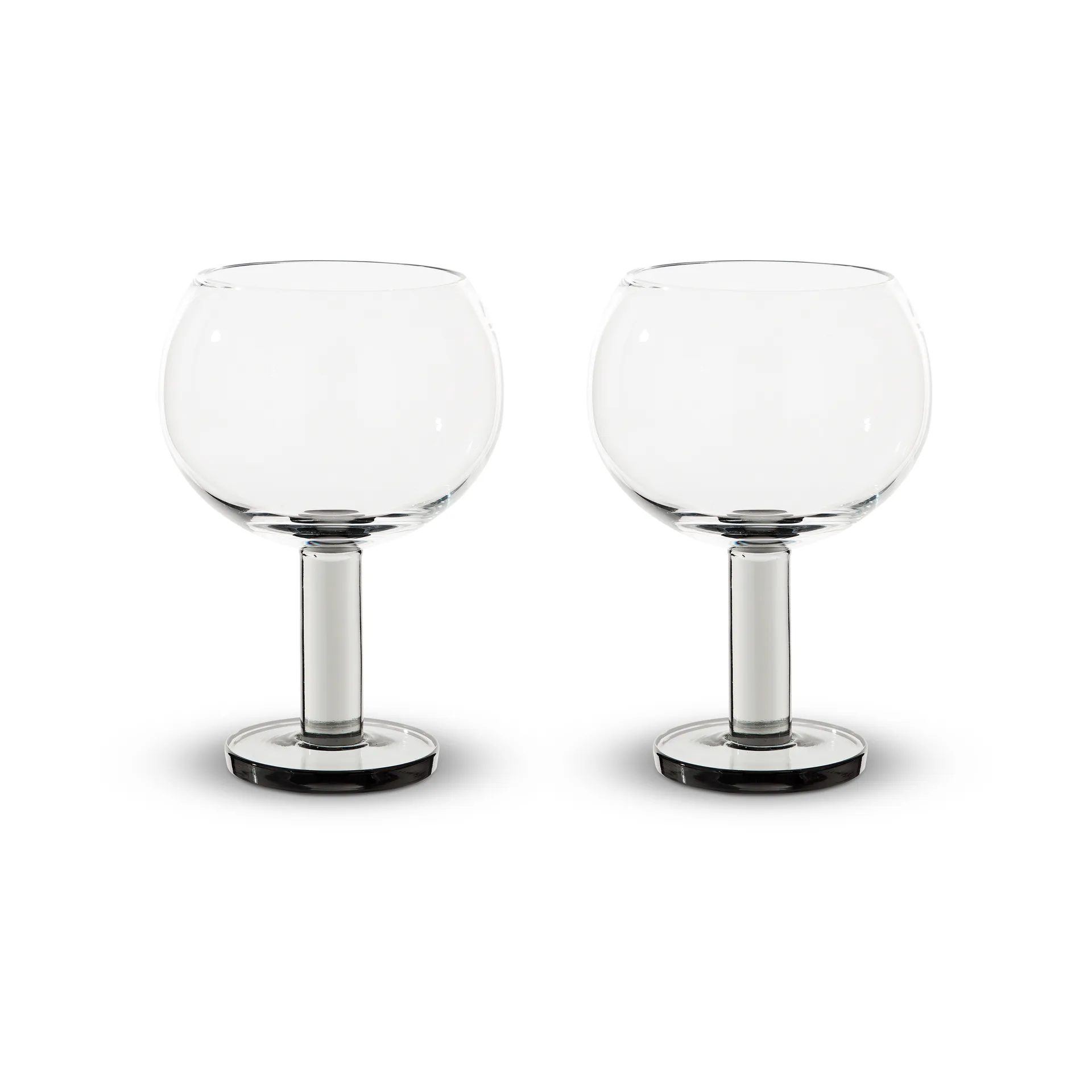 Puck Balloon glass på fot 45 cl 2-pakning, Clear-smoke Tom Dixon