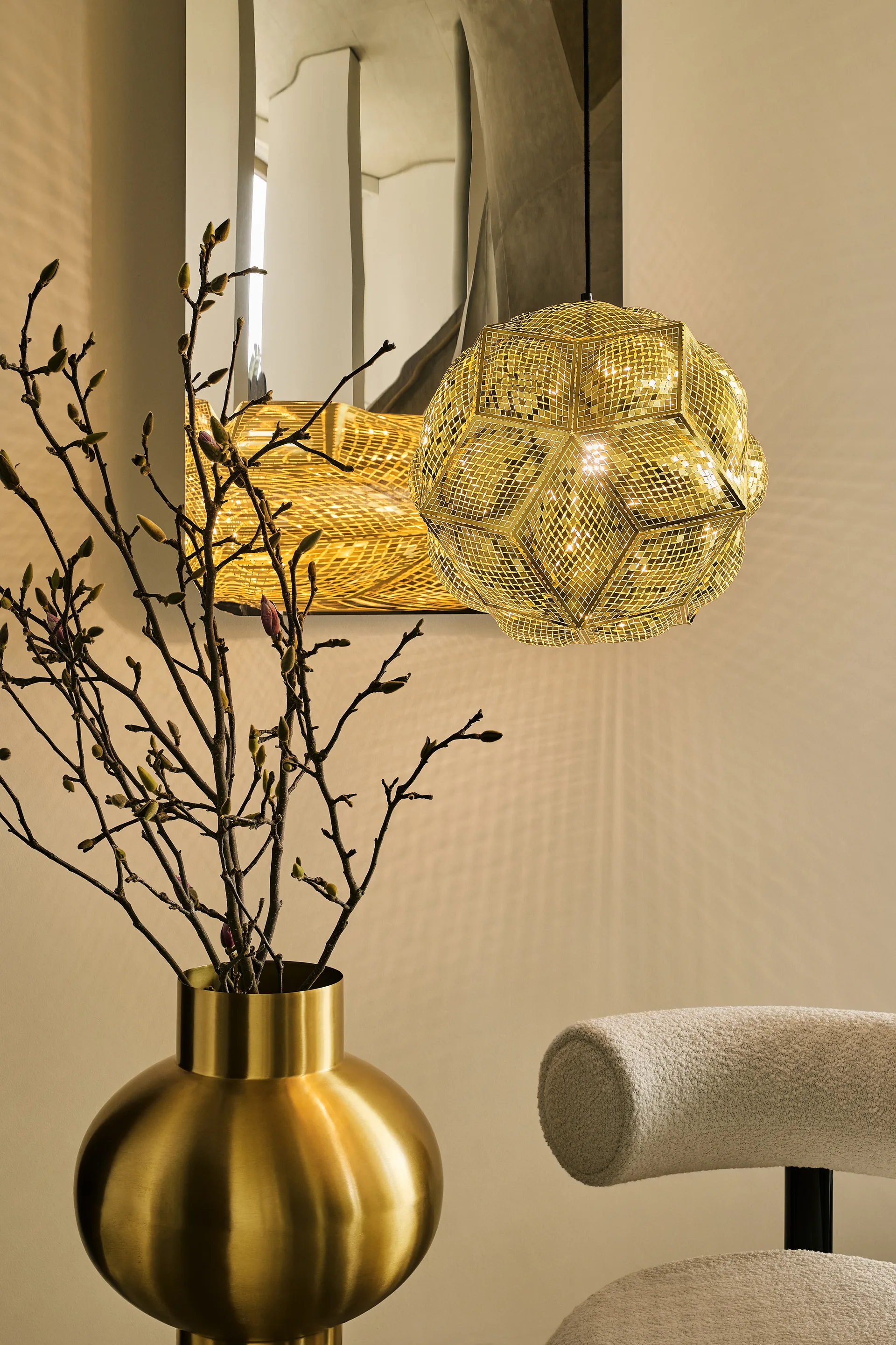 Puff Pendant takpendel Ø 45 cm, Messing Tom Dixon