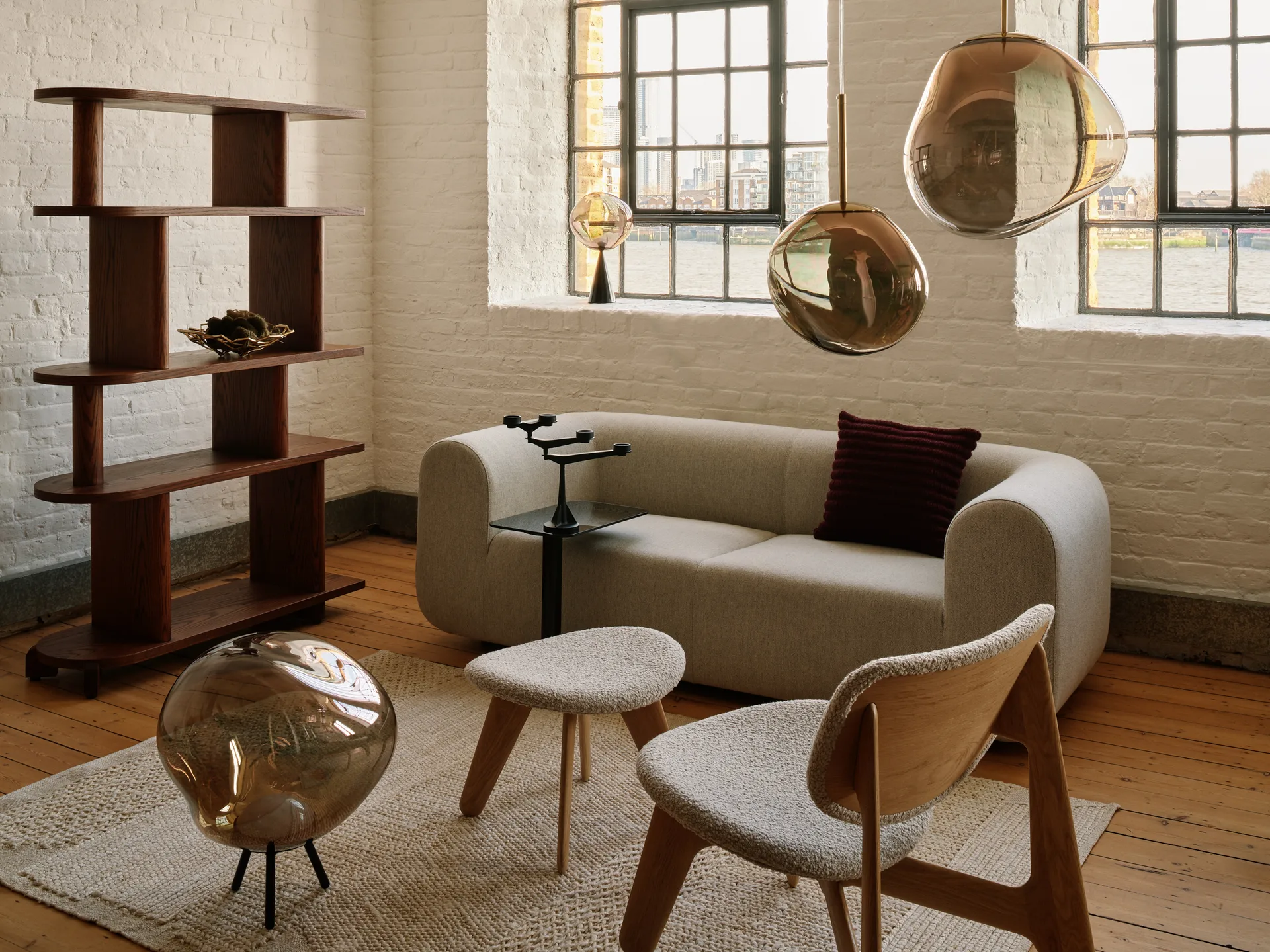 Ridge pute 45x45 cm, Burgundy Tom Dixon