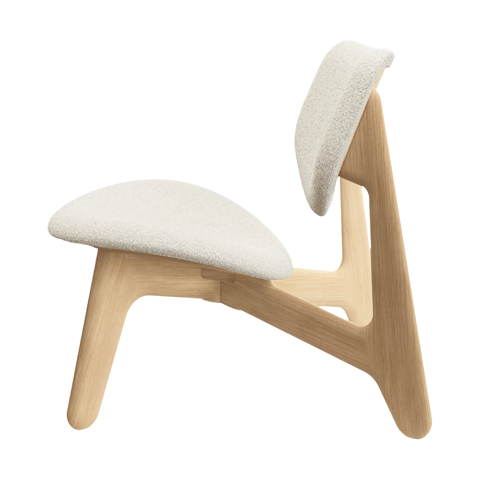 Slab loungestol polstret sete, Natural brushed oak-Elle 0200 CMHR Natural Tom Dixon