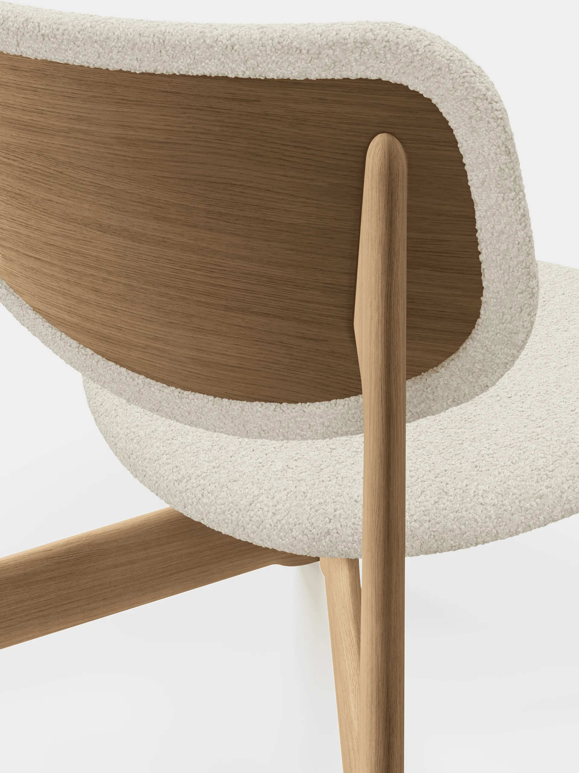 Slab loungestol polstret sete, Natural brushed oak-Elle 0200 CMHR Natural Tom Dixon