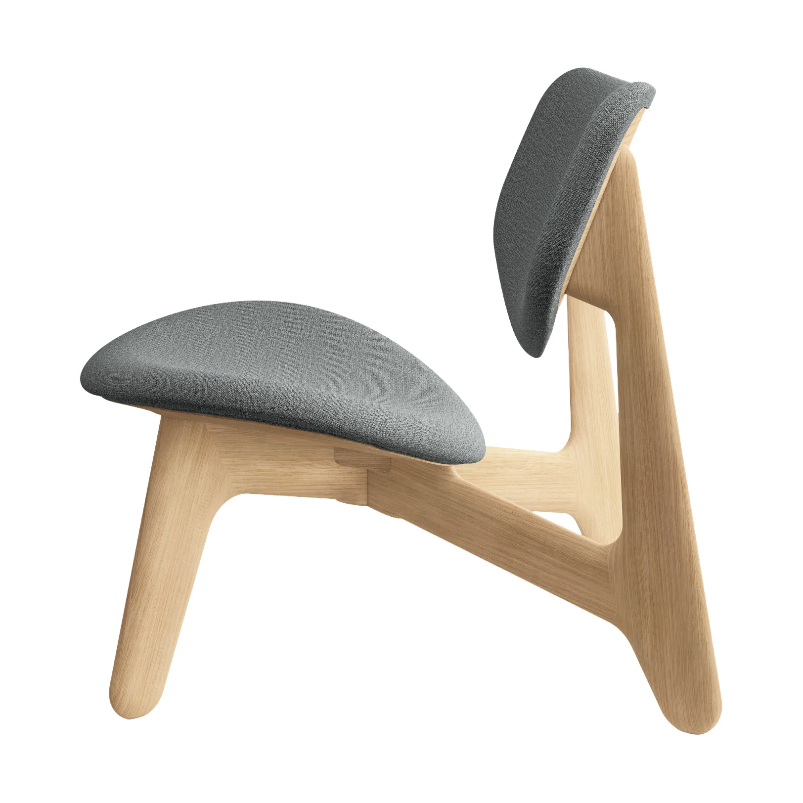 Slab loungestol polstret sete, Natural brushed oak-Hallingdal 0130 mid grey Tom Dixon