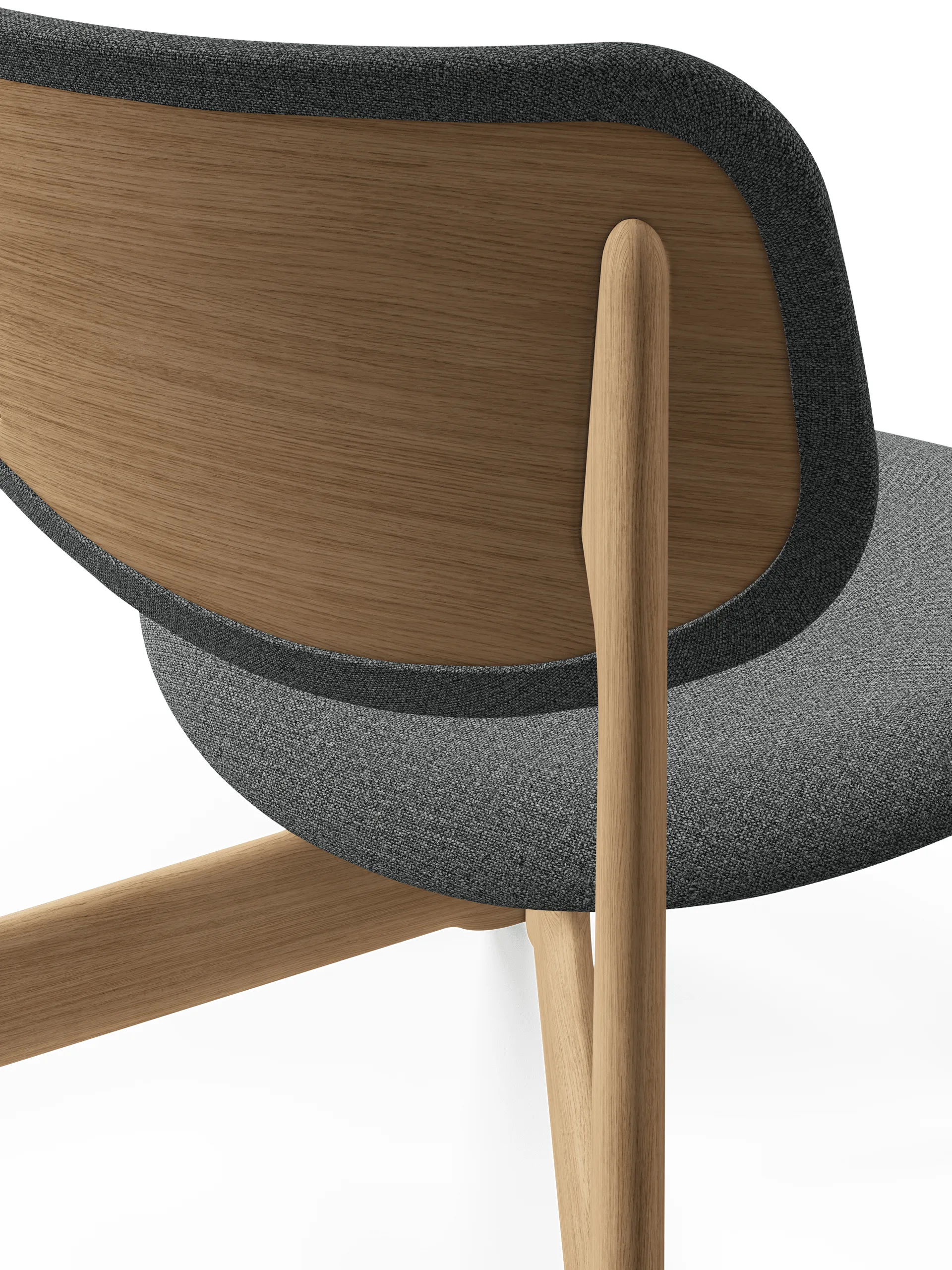 Slab loungestol polstret sete, Natural brushed oak-Hallingdal 0130 mid grey Tom Dixon