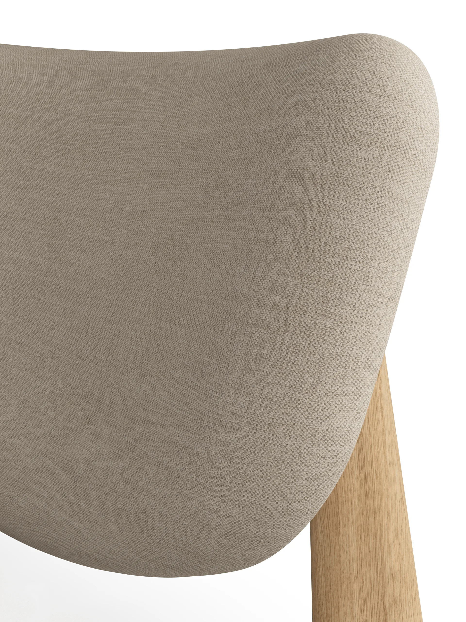 Slab loungestol polstret sete, Natural brushed oak-Linara 05 CMHR Cream Tom Dixon