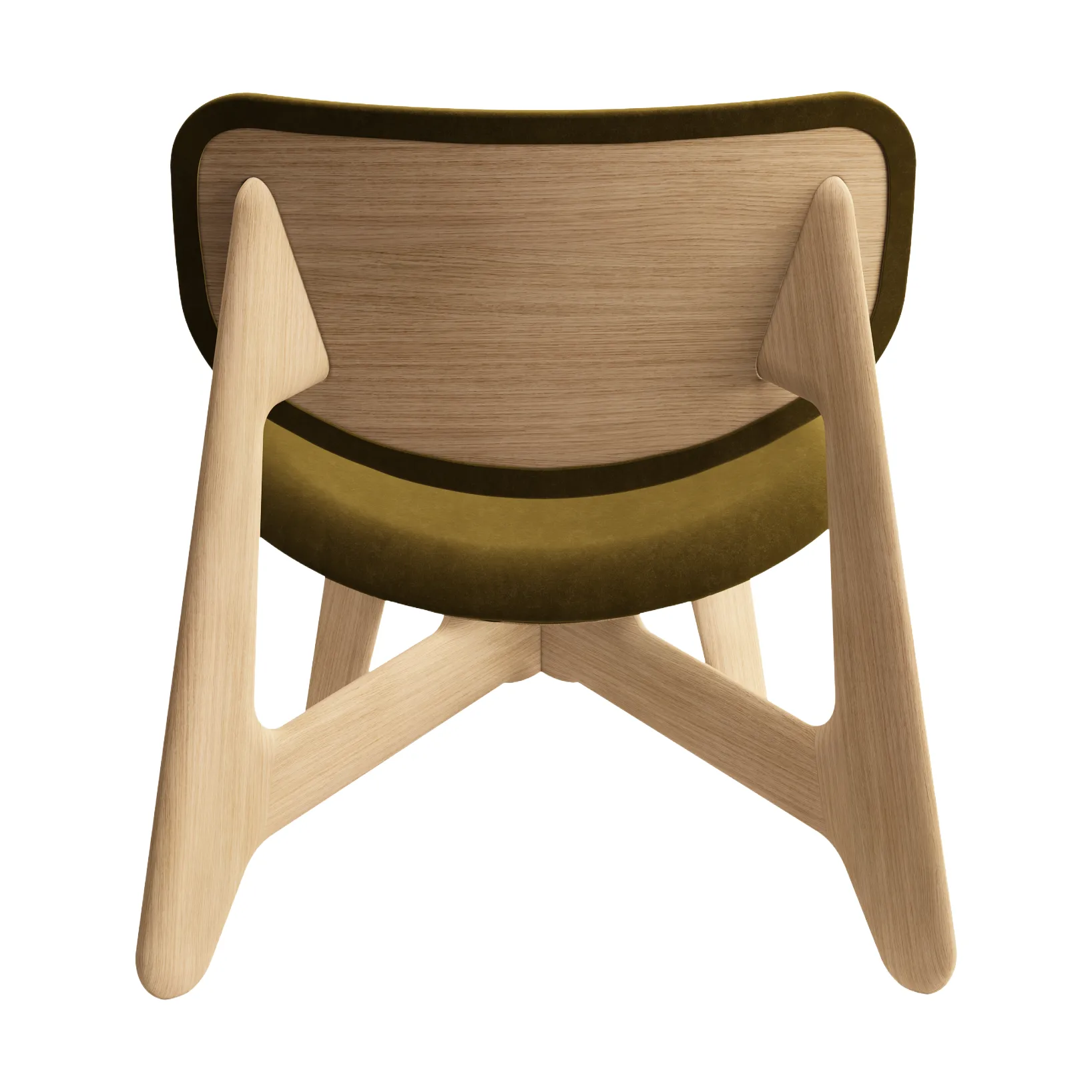 Slab loungestol polstret sete, Natural brushed oak-Royal 0162 CMHR Khaki Tom Dixon