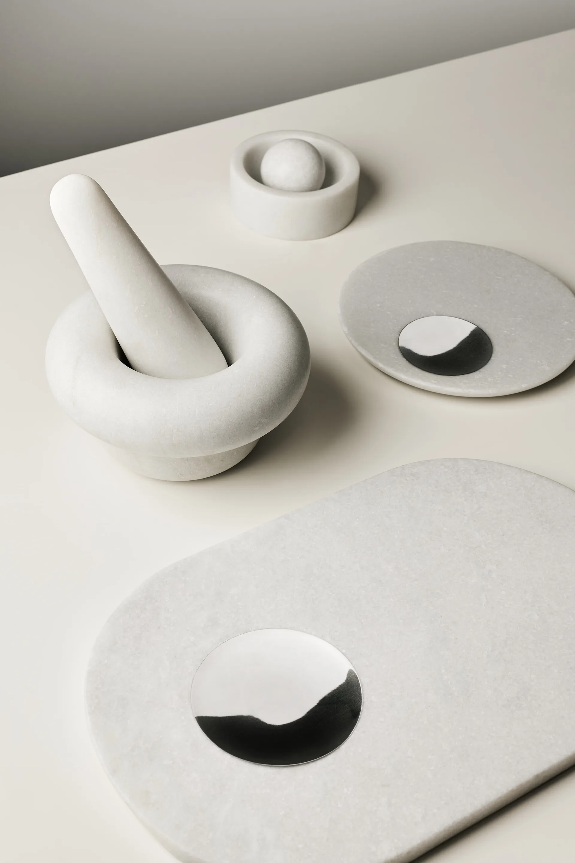 Stone krydderkvern Ø12 cm, White marble Tom Dixon