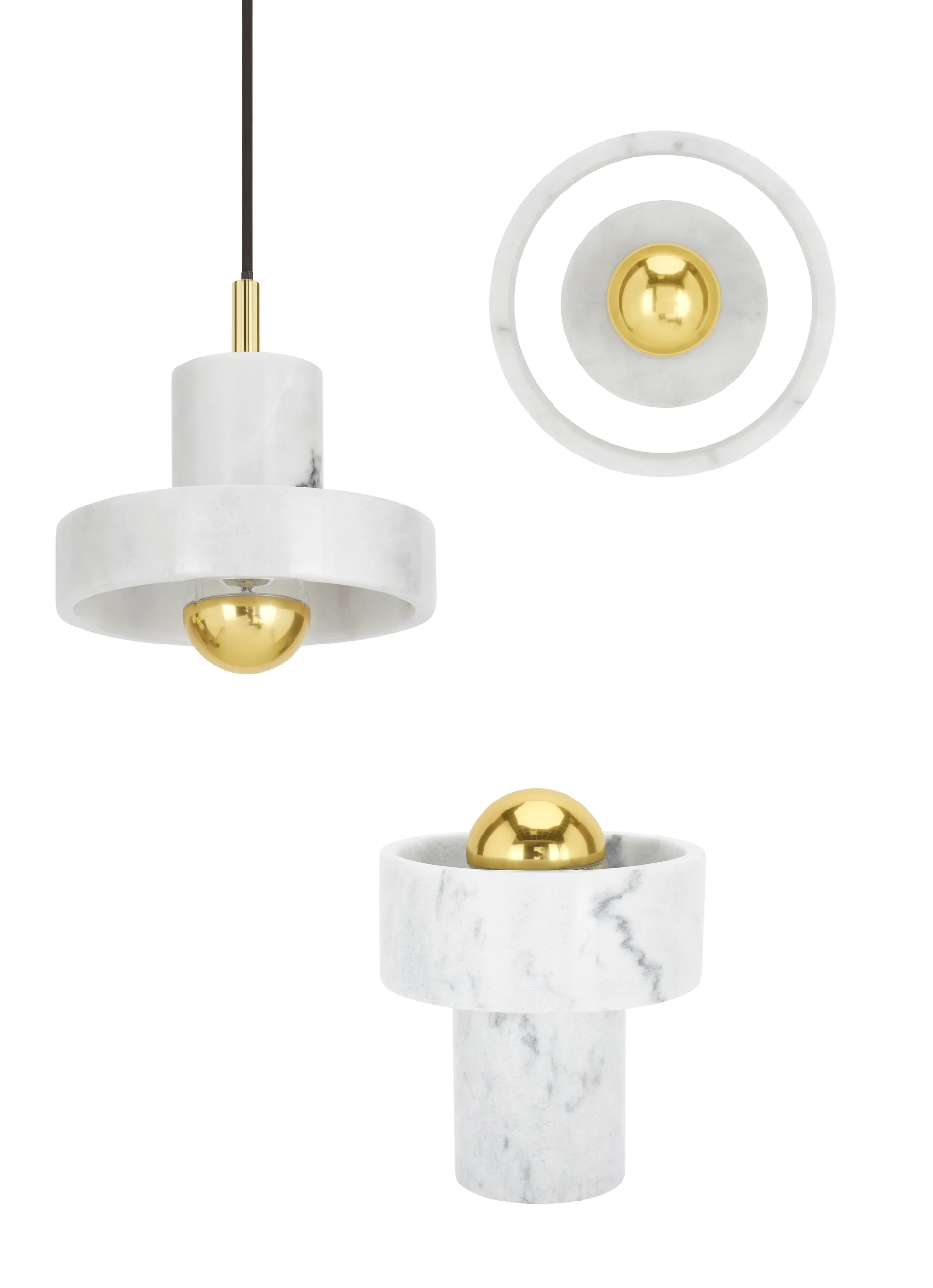 Stone pendel, Hvit marmor Tom Dixon