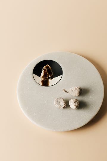 Stone serveringsbrett Ø22 cm - White marble-silver - Tom Dixon