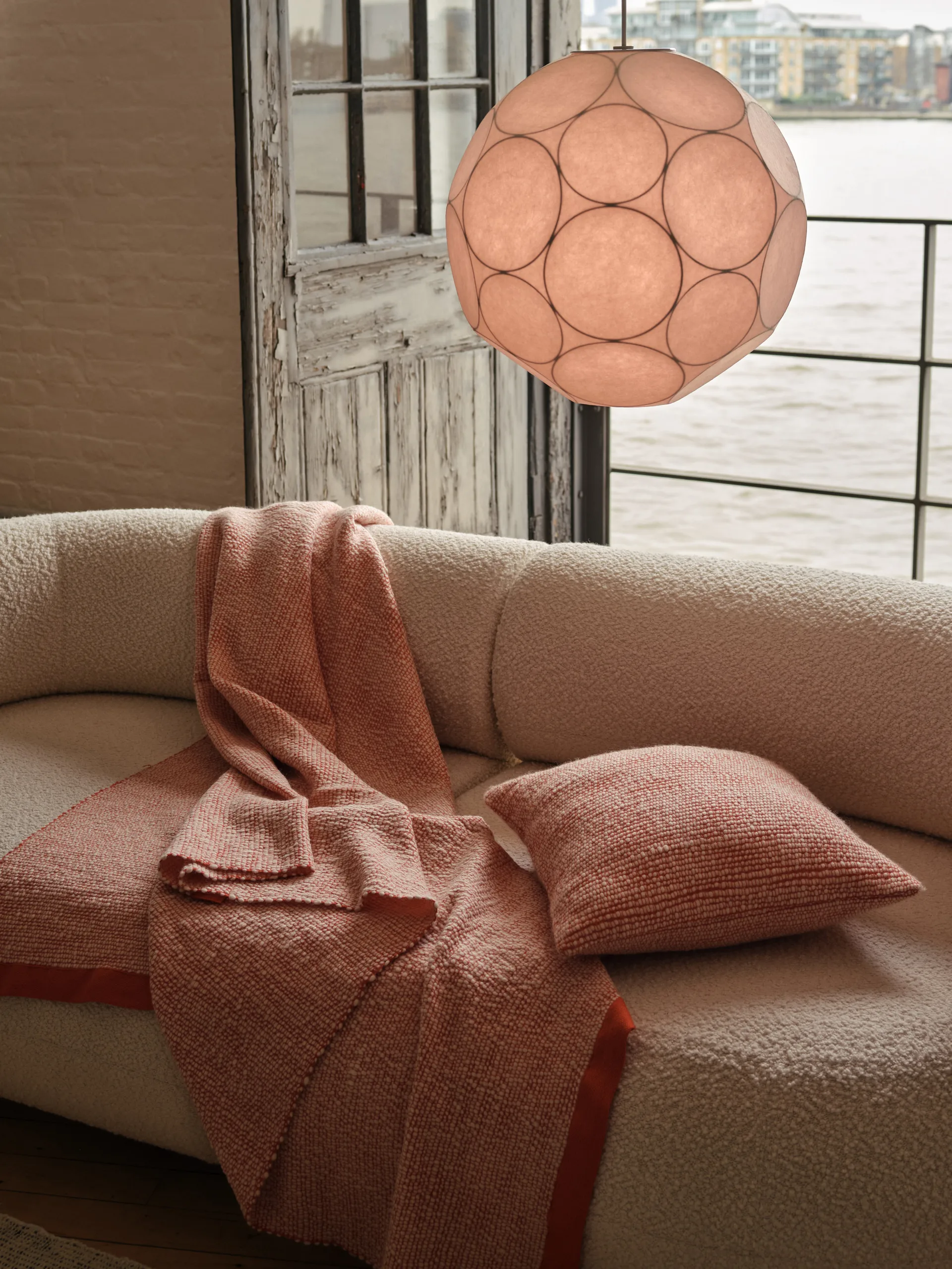 Thread pledd 140x180 cm, Orange & White Tom Dixon