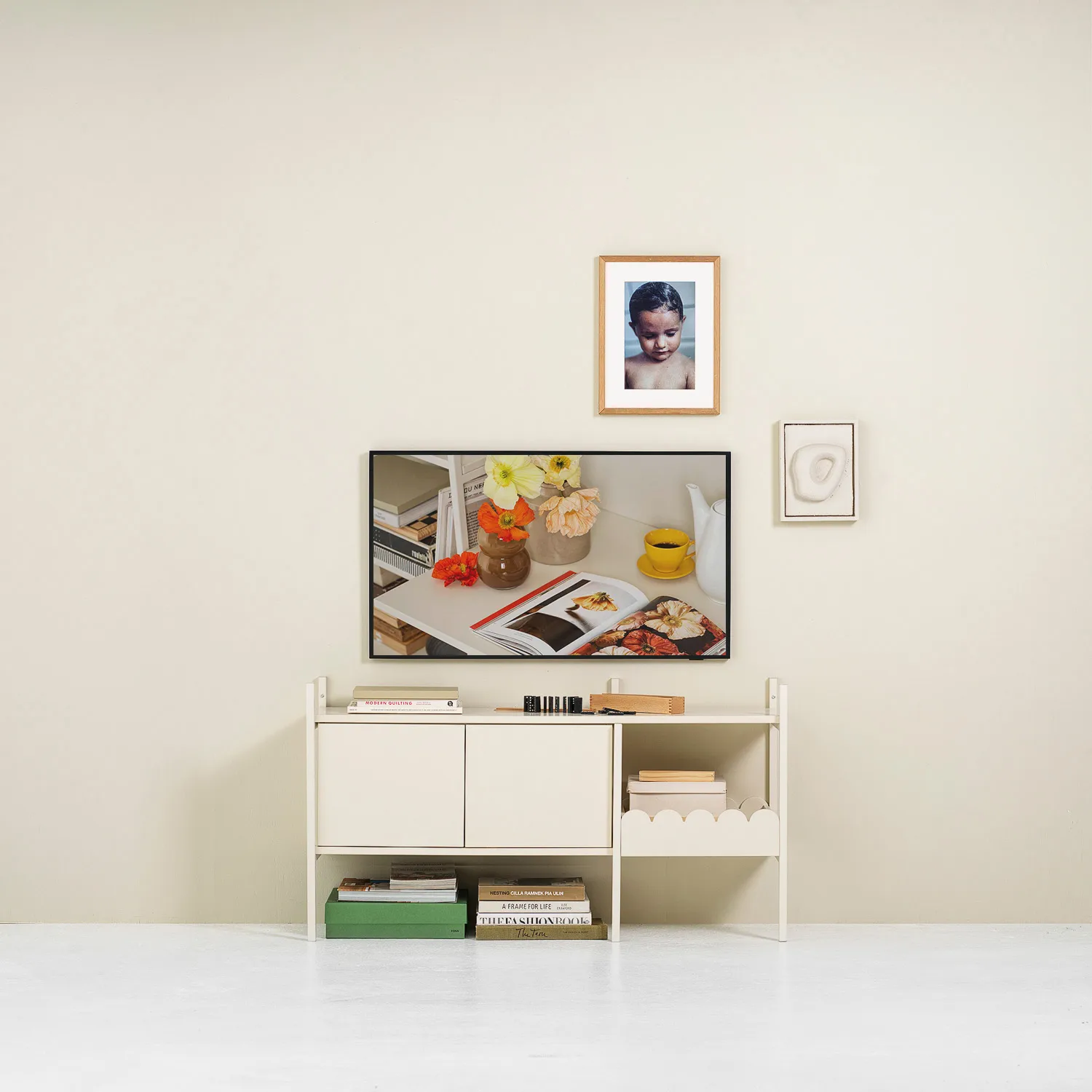 Portal TV-benk 123 cm - Off-white,  TÔNN furniture