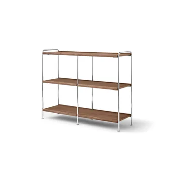 Alima NDS4 konsollhylle - Lakkert valnøtt-krom, 123x95x38 cm - &Tradition