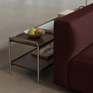 Alima NDS4 konsollhylle - Lakkert valnøtt-krom, 162x42x38 cm - &Tradition